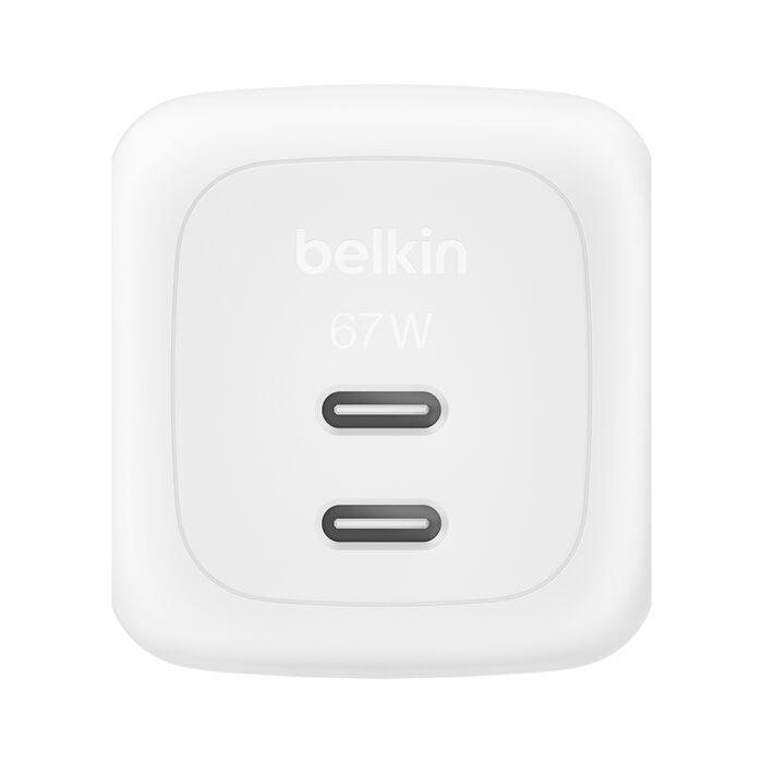 Belkin BoostCharge Pro - Netzteil - GaN - 67 Watt - Fast Charge - 2 Ausgabeanschlussstellen (2 x USB-C)