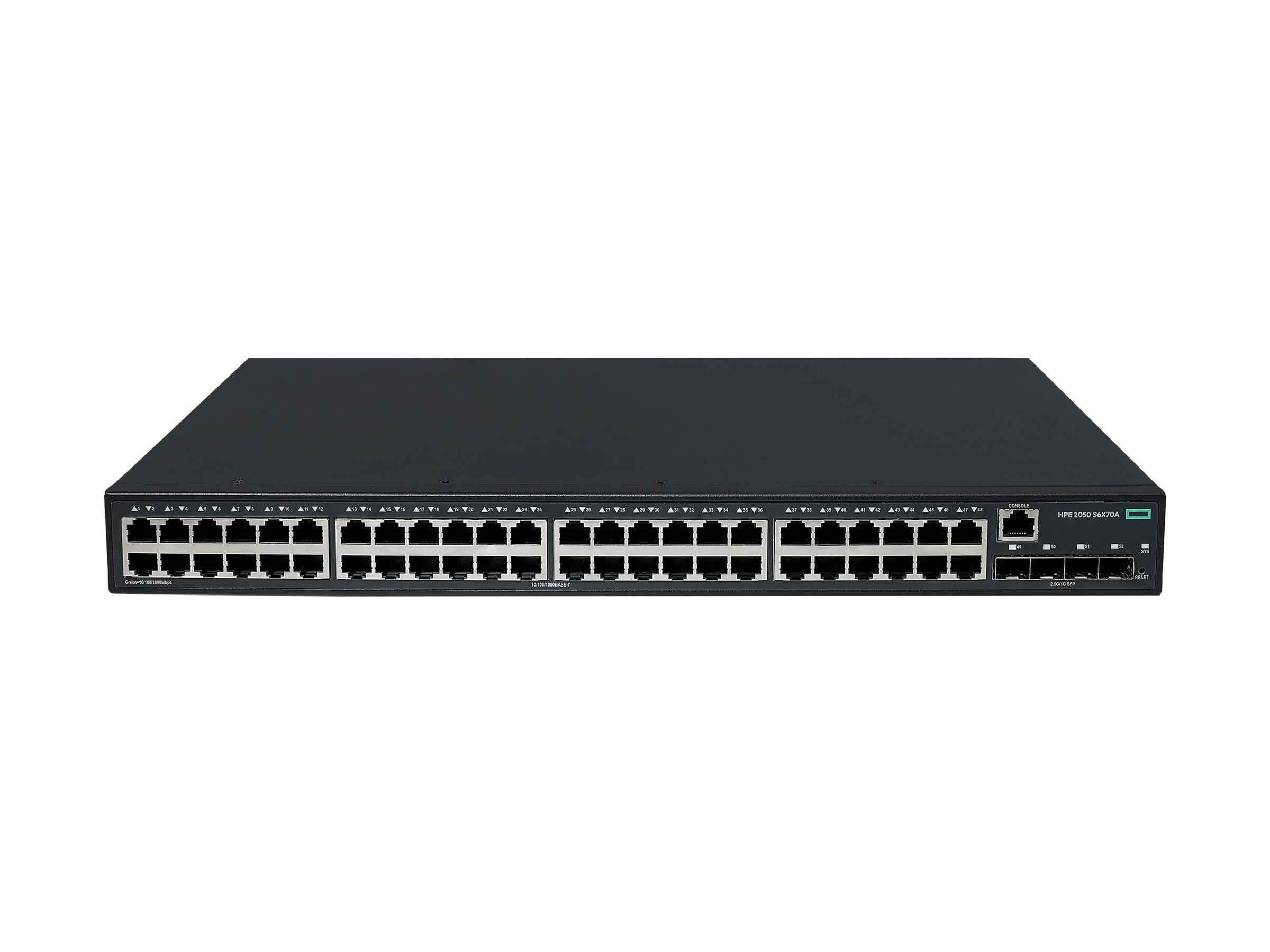 HPE Networking Comware 2050 48p 10/100/1000BASE-T 4p SFP 1G/2.5G - Switch - managed - 48 x 10/100/1000Base-T + 4 x 1/2.5GBase-X (uplink / stacking)