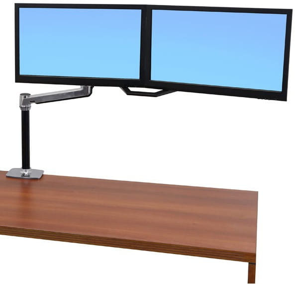 Ergotron LX HD Sit-Stand - Befestigungskit (Gelenkarm, Stange, VESA-Adapter, Tisch-Klemme, Befestigung für Kabeldurchgang)