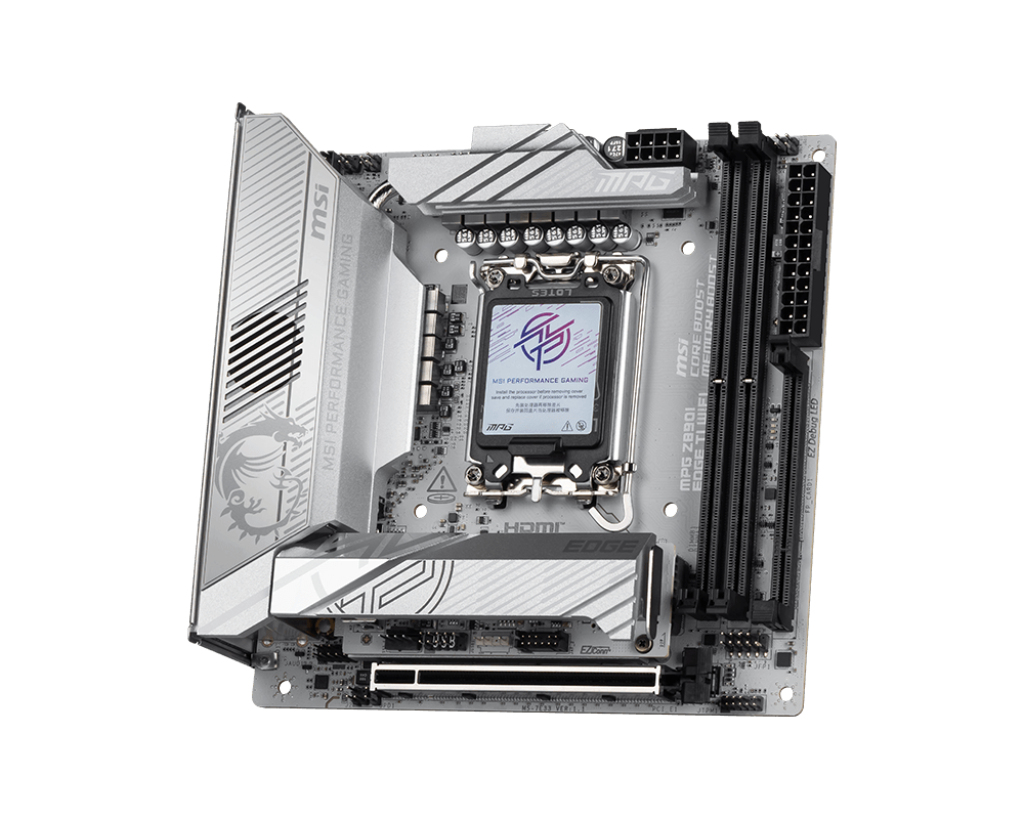 MSI MPG Z890I EDGE TI WIFI - Motherboard - Mini-ITX - LGA1851-Sockel - Z890 Chipsatz - USB4, USB 3.2 Gen 1, USB 3.2 Gen 2, USB-C 3.2 Gen 2x2, USB-C 3.2 Gen2 - 5 Gigabit Ethernet, Wi-Fi 7, Bluetooth - Onboard-Grafik (CPU erforderlich)