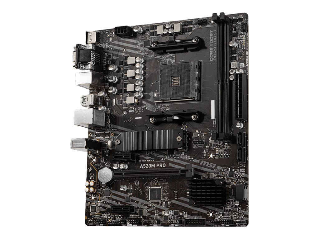 MSI A520M PRO - Motherboard - micro ATX - Socket AM4 - AMD A520 Chipsatz - USB 3.2 Gen 1 - Gigabit LAN - Onboard-Grafik (CPU erforderlich)