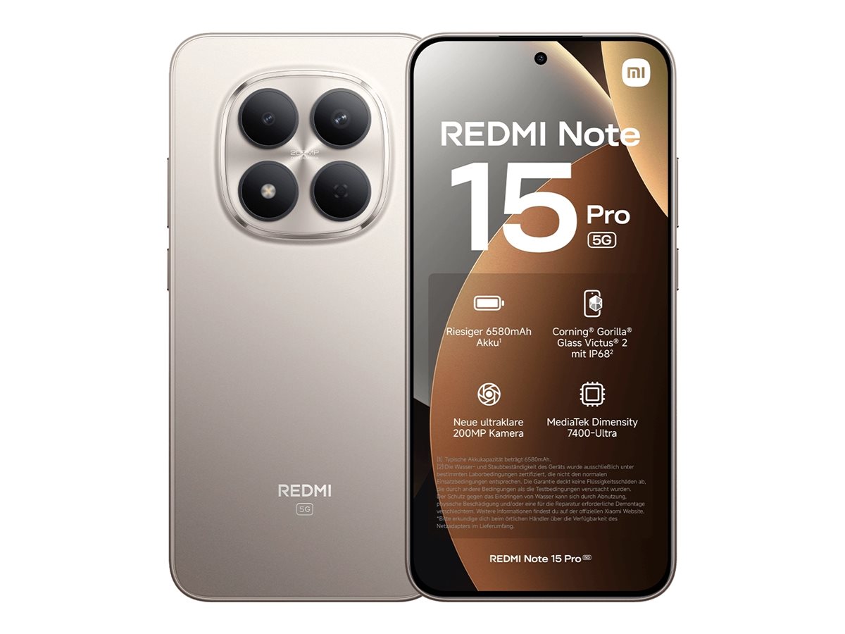 Xiaomi Redmi Note 15 Pro - 5G Smartphone - Dual-SIM - RAM 8 GB / Interner Speicher 256 GB - OLED-Display - 6.83" - 2772 x 1280 Pixel (120 Hz)