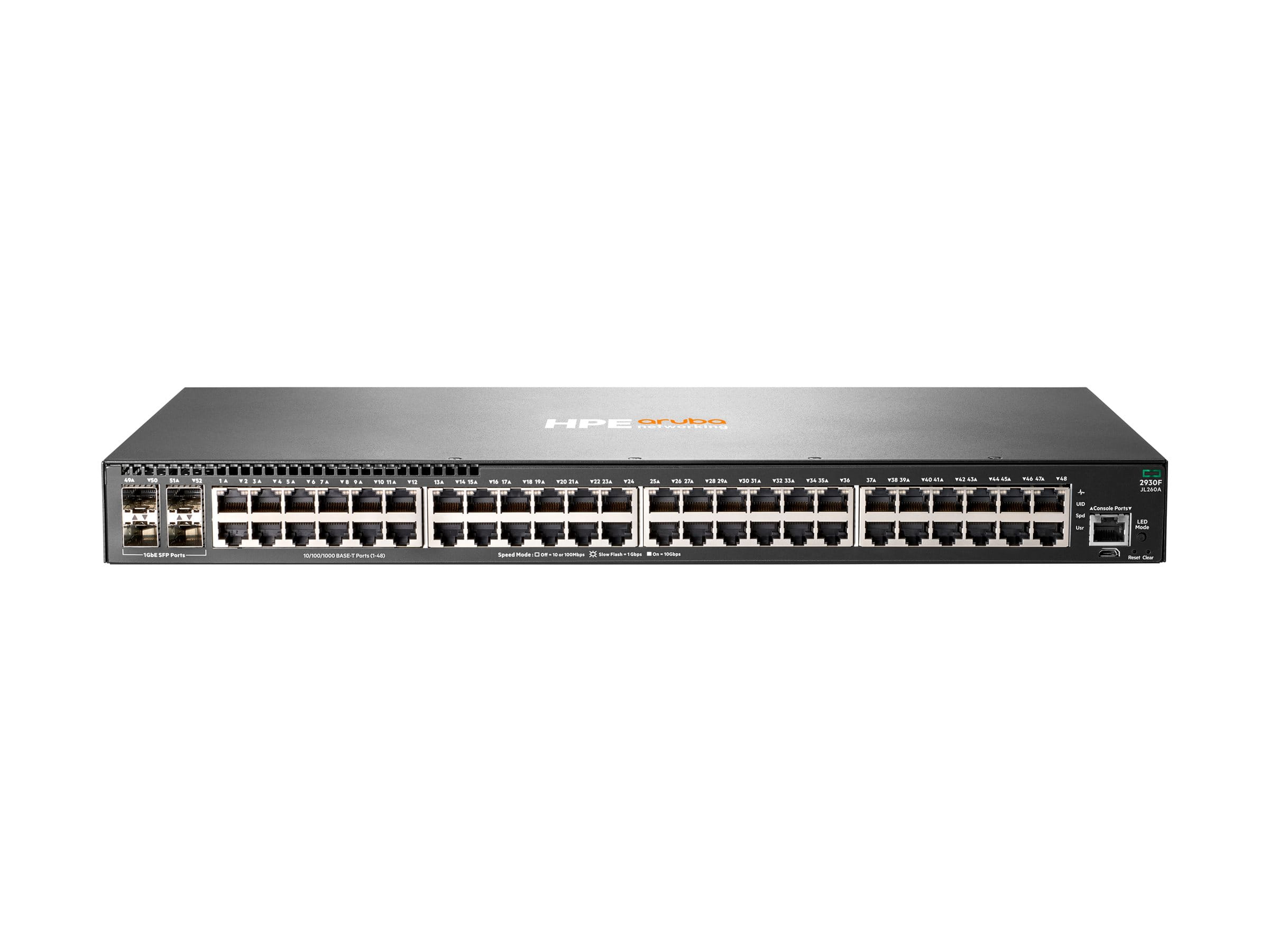 HPE Aruba Networking 2930F 48G 4SFP - Switch - L3 - managed - 48 x 10/100/1000 + 4 x Gigabit SFP (Uplink)