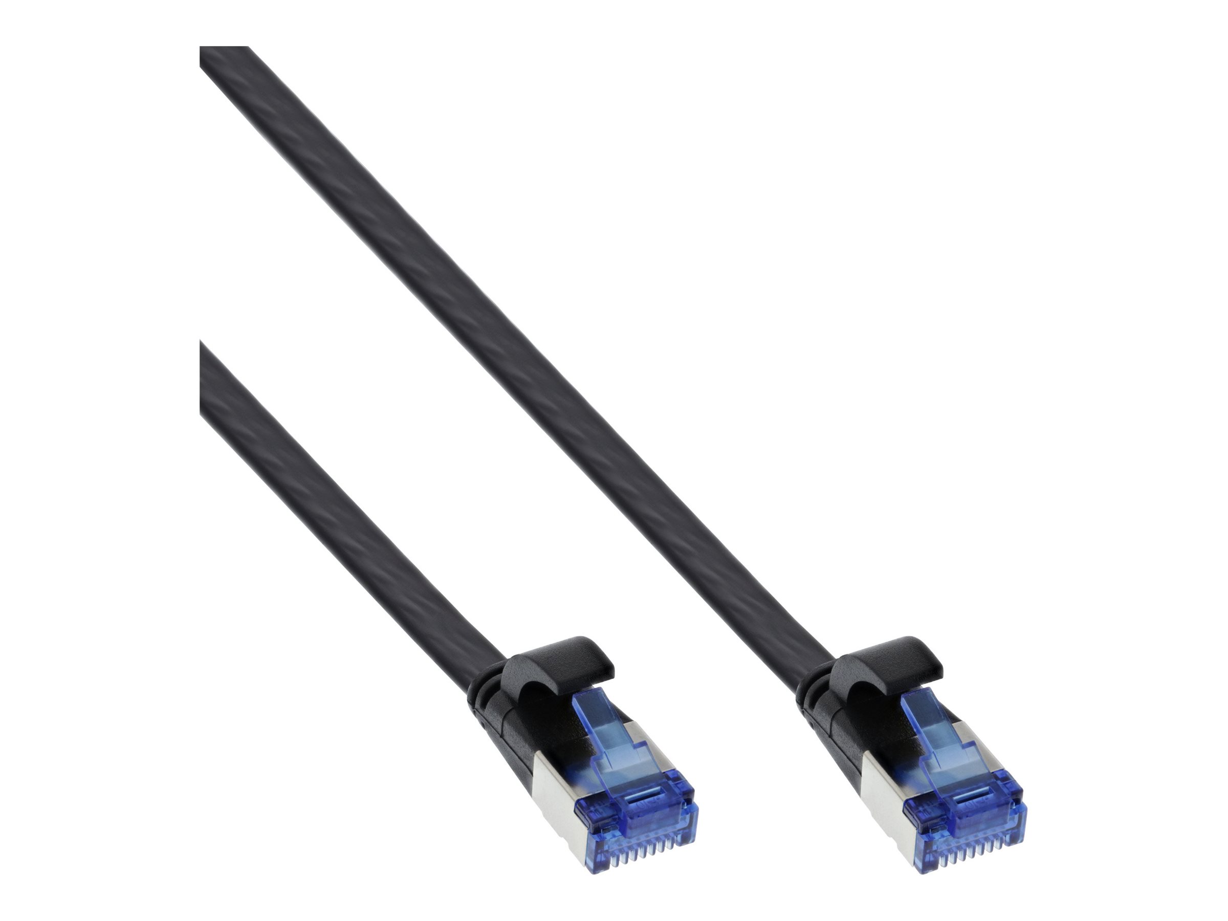 InLine Patchkabel flach - U/FTP - Cat.6A - TPE halogenfrei - schwarz - 1,5m