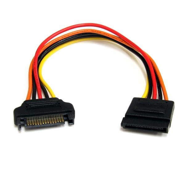 StarTech.com 20cm SATA Strom Verlängerung - Stecker / Buchse - Serial-ATA Strom Verlängerungskabel - Spannungsversorgungs-Verlängerungskabel - SATA-Stromstecker (M)
