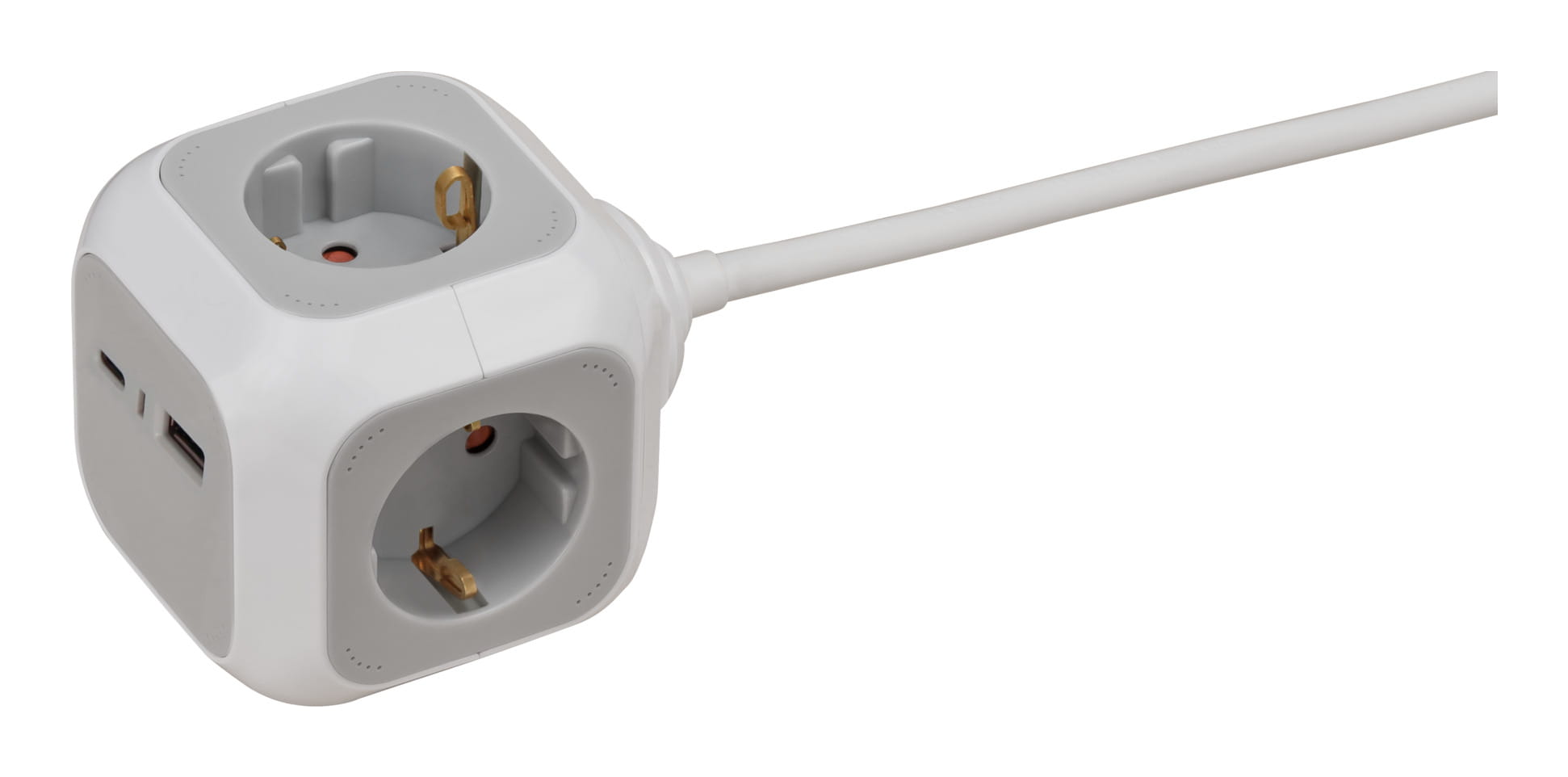 Brennenstuhl 1150100010, 1,4 m, Drinnen, IP20, Weiß, Grau, 4 AC-Ausgänge, 230 V