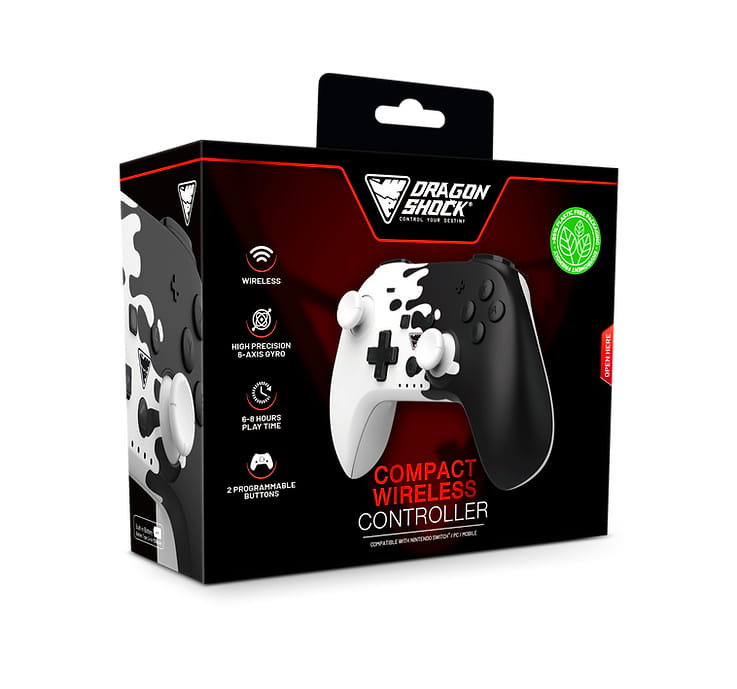 DragonShock PopTop Compact, Gamepad, Nintendo Switch, Schaltfläche Zurück, D-Pad, Home button, Reset-Taste, Kabellos, Bluetooth, USB Typ-C