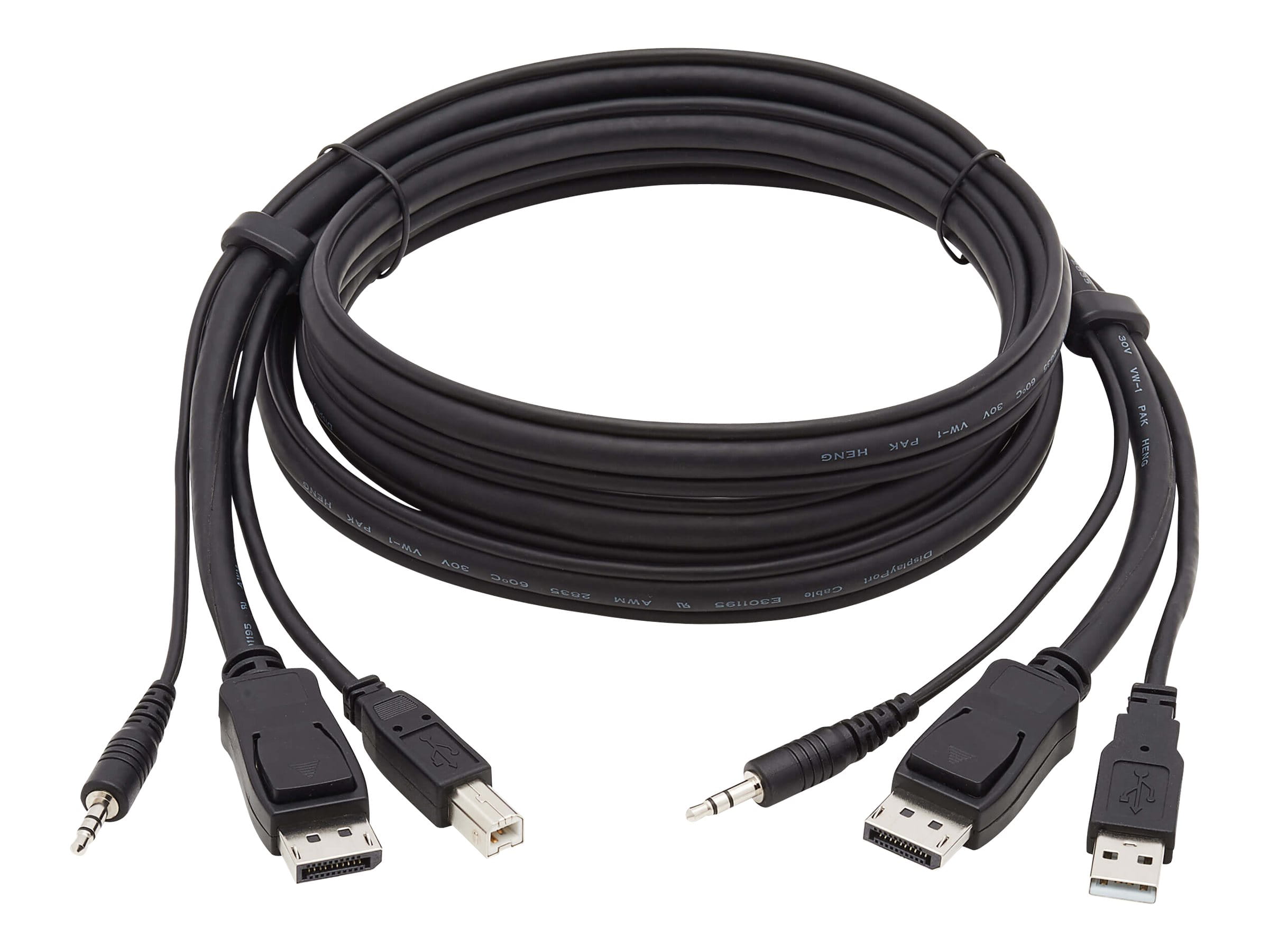 Tripp Eaton Tripp Lite Series DisplayPort KVM Cable Kit, 3 in 1 - 4K DisplayPort, USB, 3.5 mm Audio (3xM/3xM)