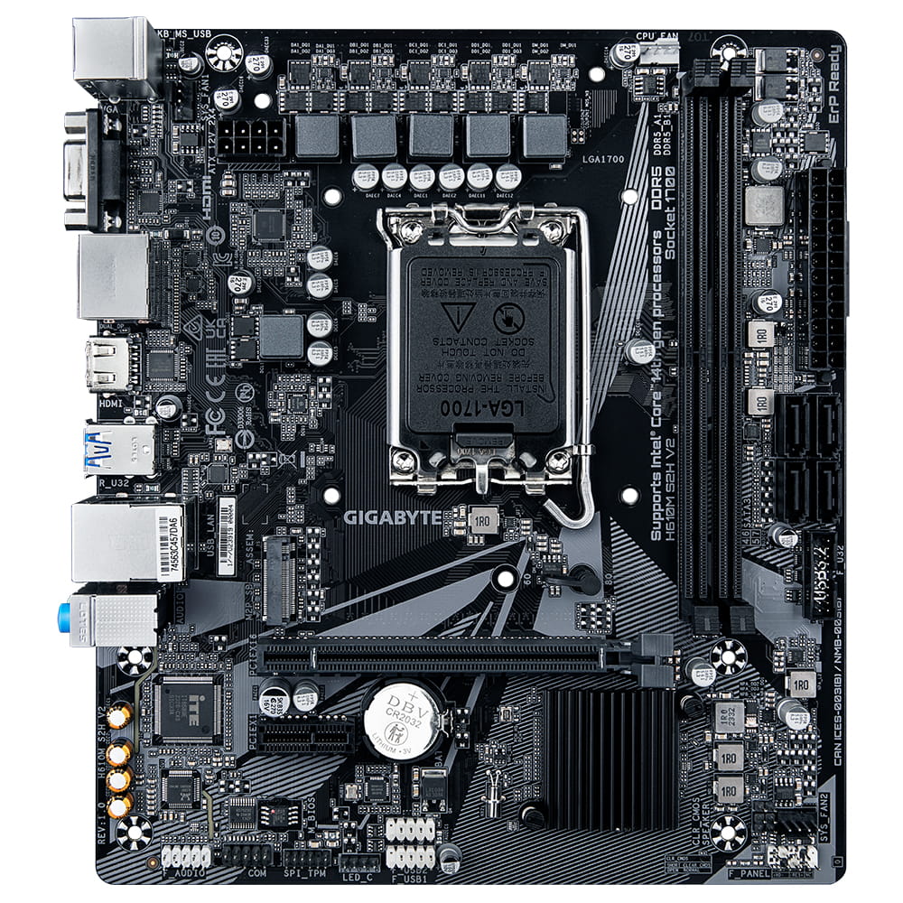 Gigabyte H610M S2H V2 - 1.0 - Motherboard - micro ATX - LGA1700-Sockel - H610 Chipsatz - USB 3.2 Gen 1 - Gigabit LAN - Onboard-Grafik (CPU erforderlich)