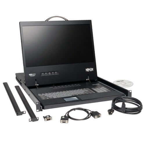 Tripp Eaton Tripp Lite Series 8-Port Rack Console VGA KVM Switch w/ 19" LCD 1U TAA - KVM-Konsole mit KVM-Switch - 8 Anschlüsse - PS/2 - 48.3 cm (19")