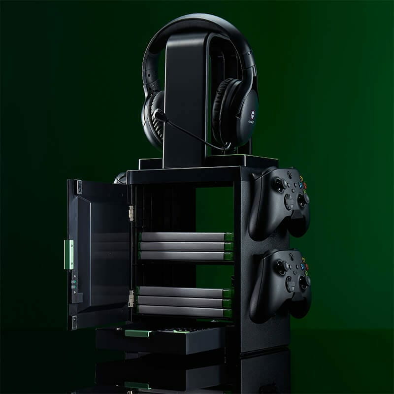 Numskull Games Official Xbox Gaming Locker, Diskettenhalter für Spiele, Xbox, Schwarz, Kabelgebunden