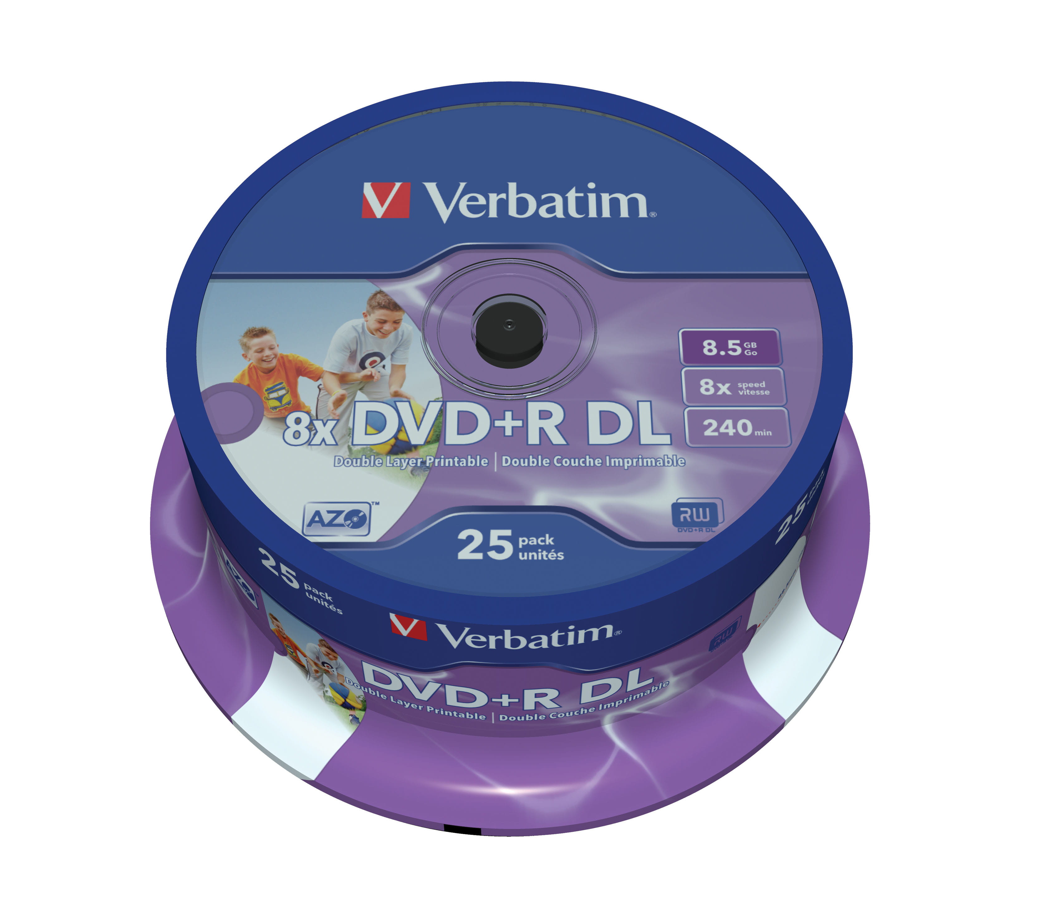 Verbatim 25 x DVD+R DL - 8.5 GB 8x - breite bedruckbare Oberfläche