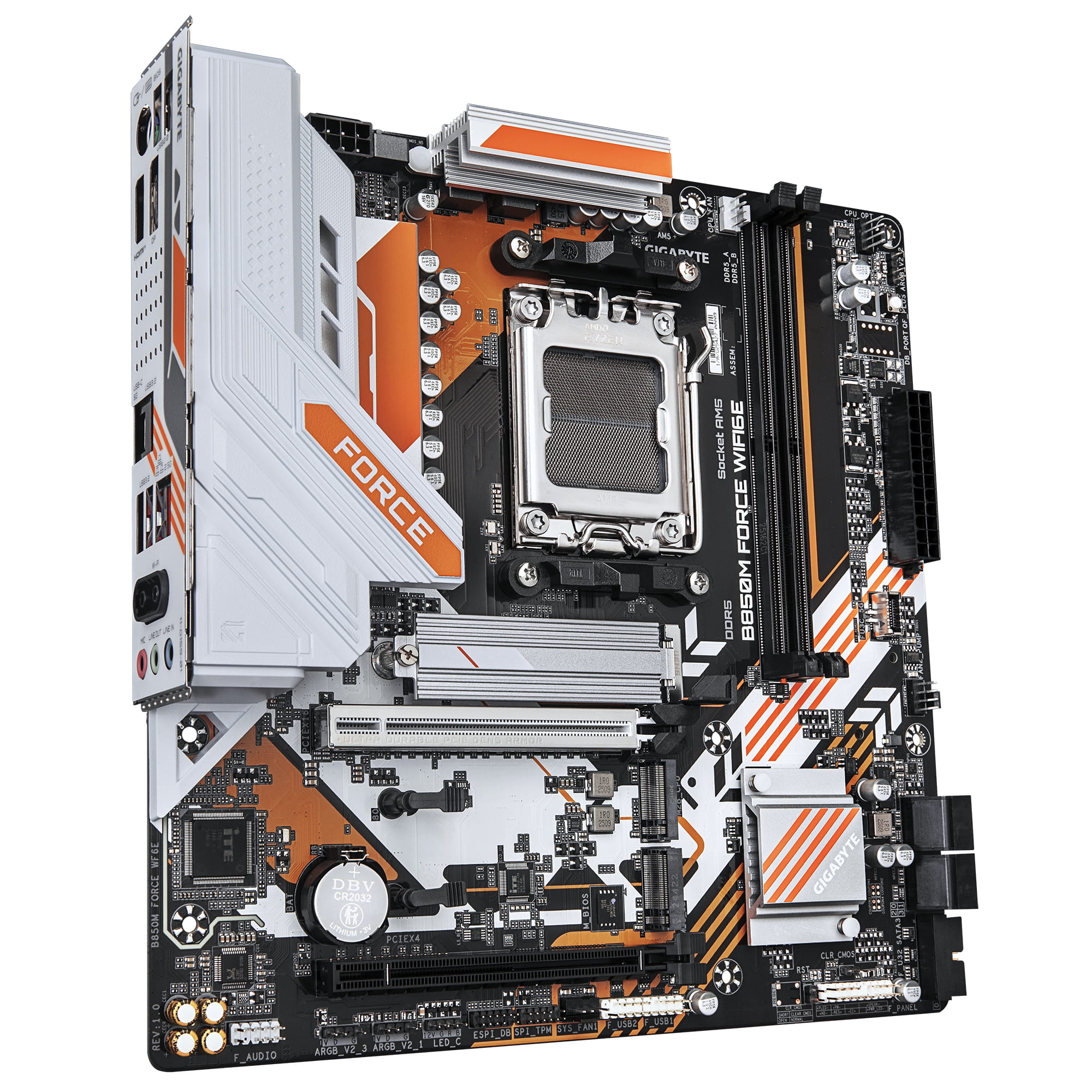Gigabyte B850M FORCE WIFI6E - Motherboard - micro ATX - Socket AM5 - AMD B850 Chipsatz - USB-C 3.2 Gen 1, USB 3.2 Gen 2, USB 3.2 Gen 1 - 2.5 Gigabit LAN, Wi-Fi 6E, Bluetooth - Onboard-Grafik (CPU erforderlich)