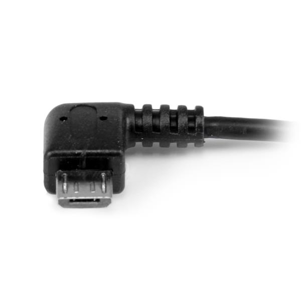 StarTech.com Micro USB rechts gewinkelt auf USB OTG Adapter Stecker / Buchse - Micro USB zu USB Kabel 12cm - On The Go Kabel - Schwarz - USB-Adapter - USB (W)