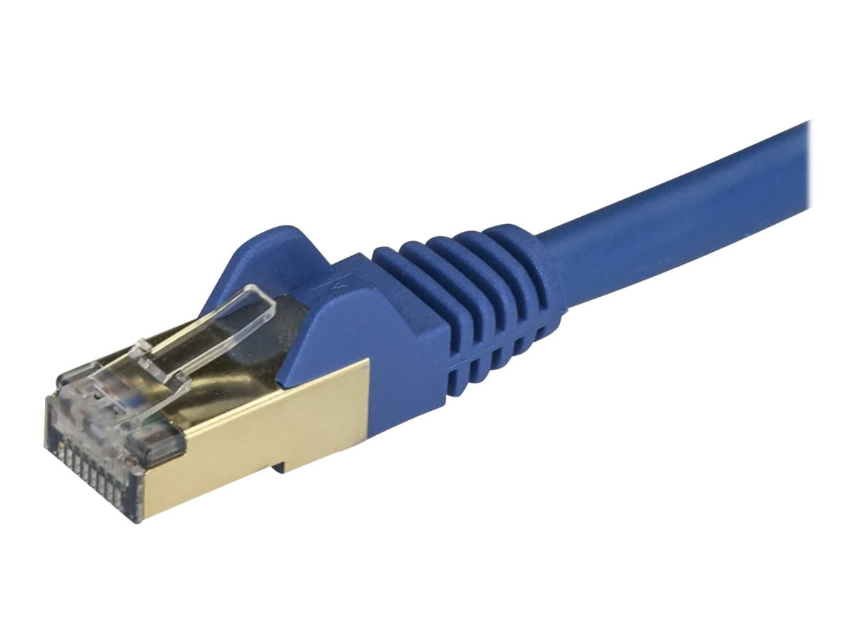 StarTech.com 3m CAT6A Ethernet Cable, 10 Gigabit Shielded Snagless RJ45 100W PoE Patch Cord, CAT 6A 10GbE STP Network Cable w/Strain Relief, Blue, UL Certified Wiring/TIA - Category 6A - 26AWG (6ASPAT3MBL)