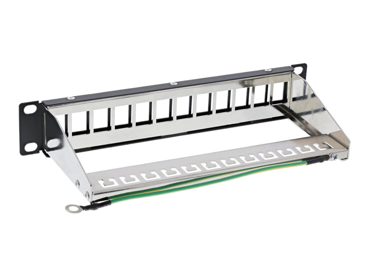 InLine 10" Patchpanel Leerblech 12x - für Keystone Module - 1HE - RAL9005 schwarz