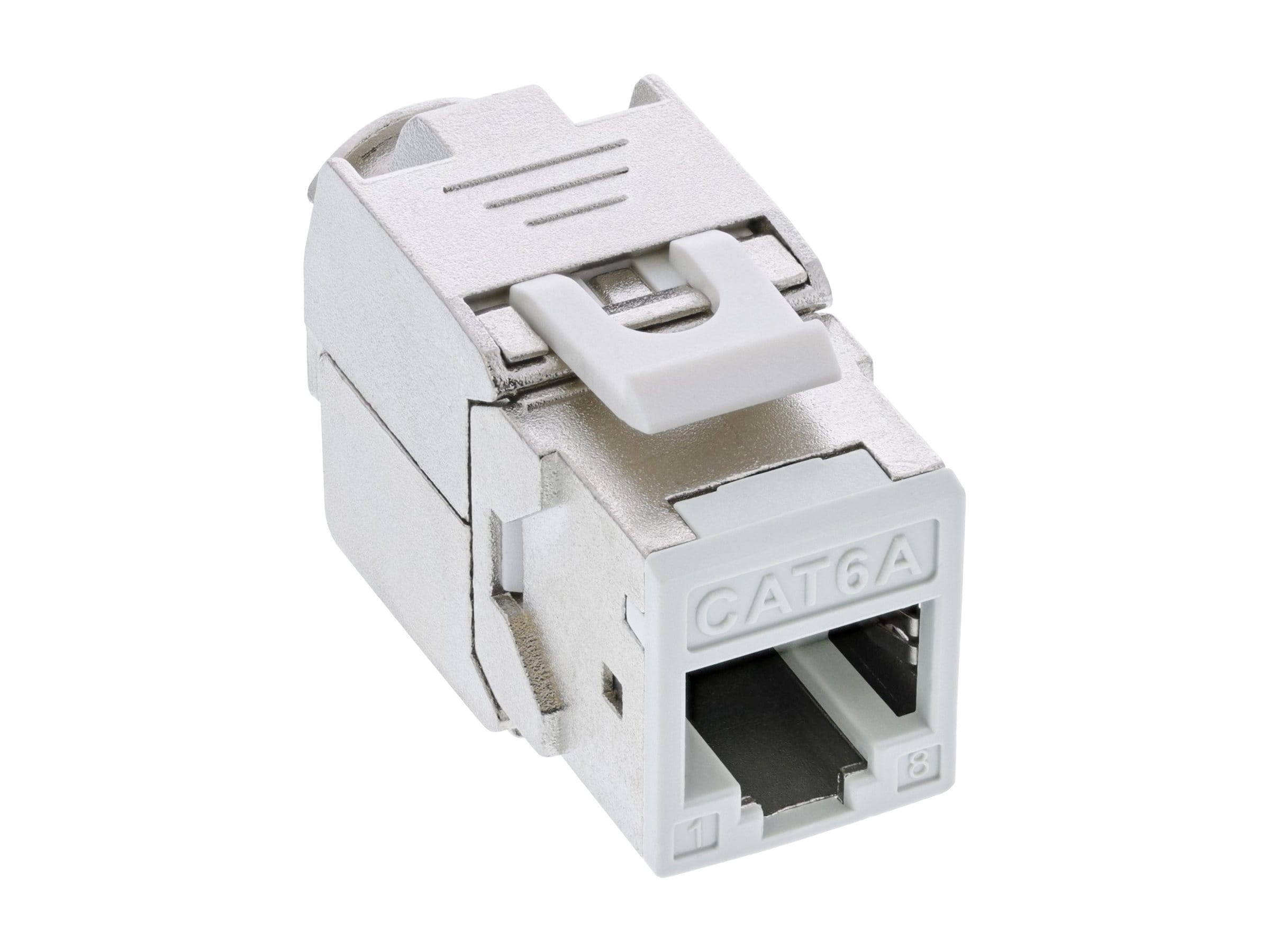 InLine Keystone RJ45 Buchse - geschirmt - Cat.6A - weiß 8er Pack