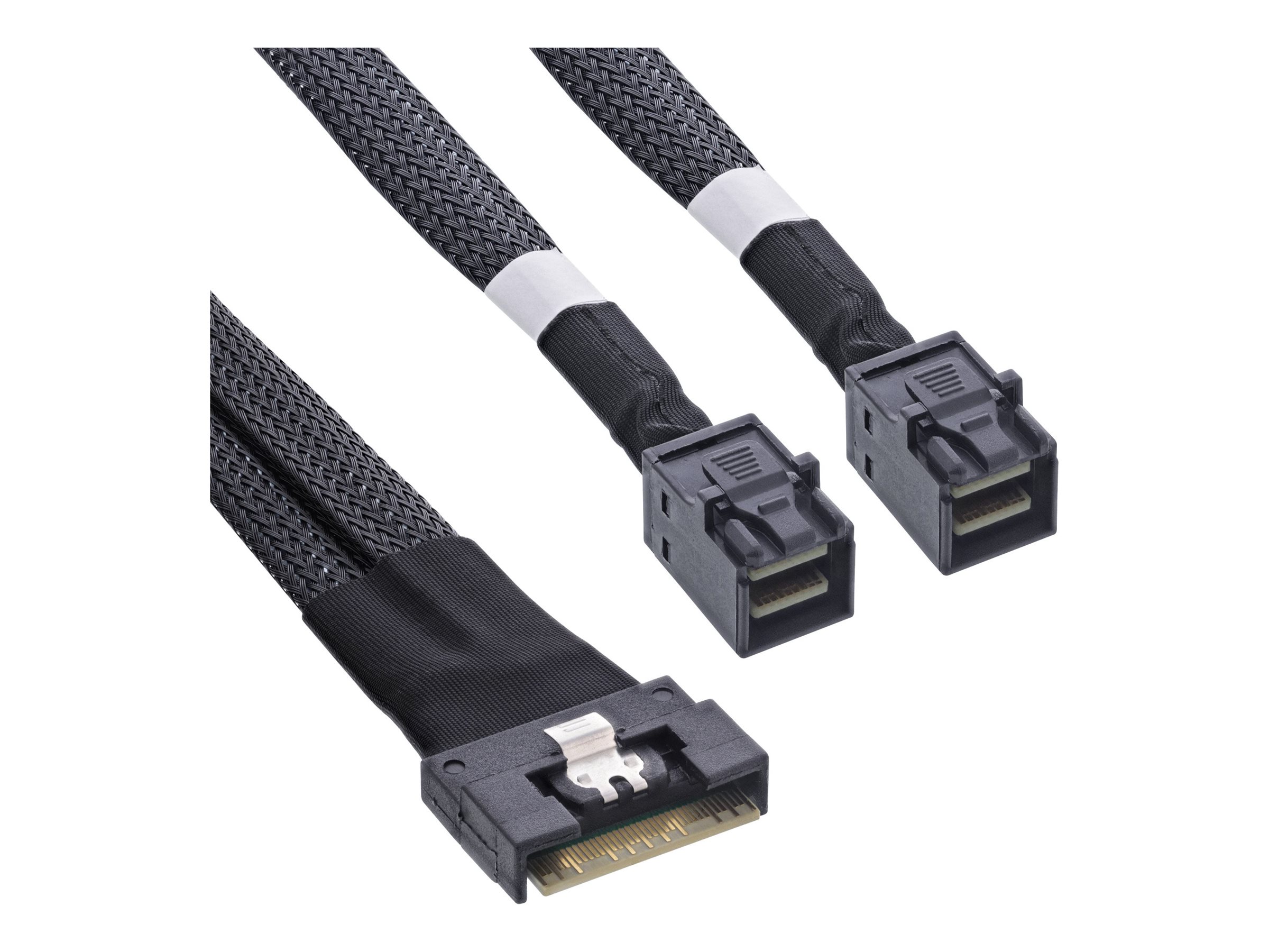 InLine Slim SAS Kabel - SFF-8654 8i zu 2x SFF-8643 - 0,75m