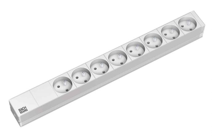 Bachmann Stromverteilungseinheit (Rack - einbaufähig) - Wechselstrom 230 V - Eingabe, Eingang Klemmleiste - Ausgangsanschlüsse: 8 (French / UTE)