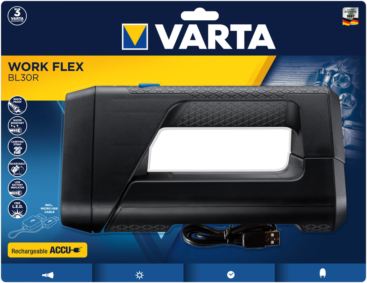 Varta Work Flex BL30R - Arbeitsbeleuchtung