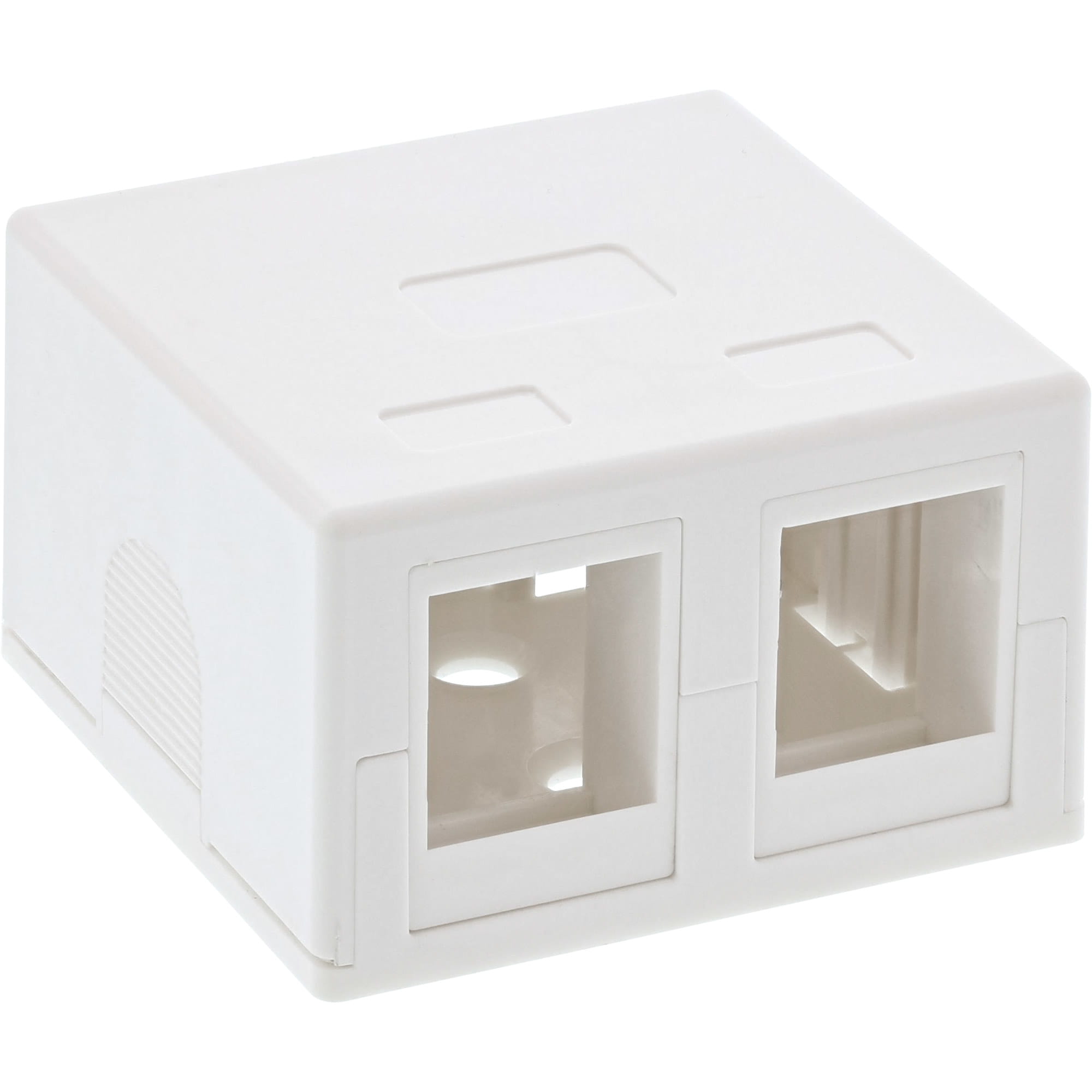 InLine Anschlussdose Aufputz für 2x Keystone RJ45 Buchse - weiß