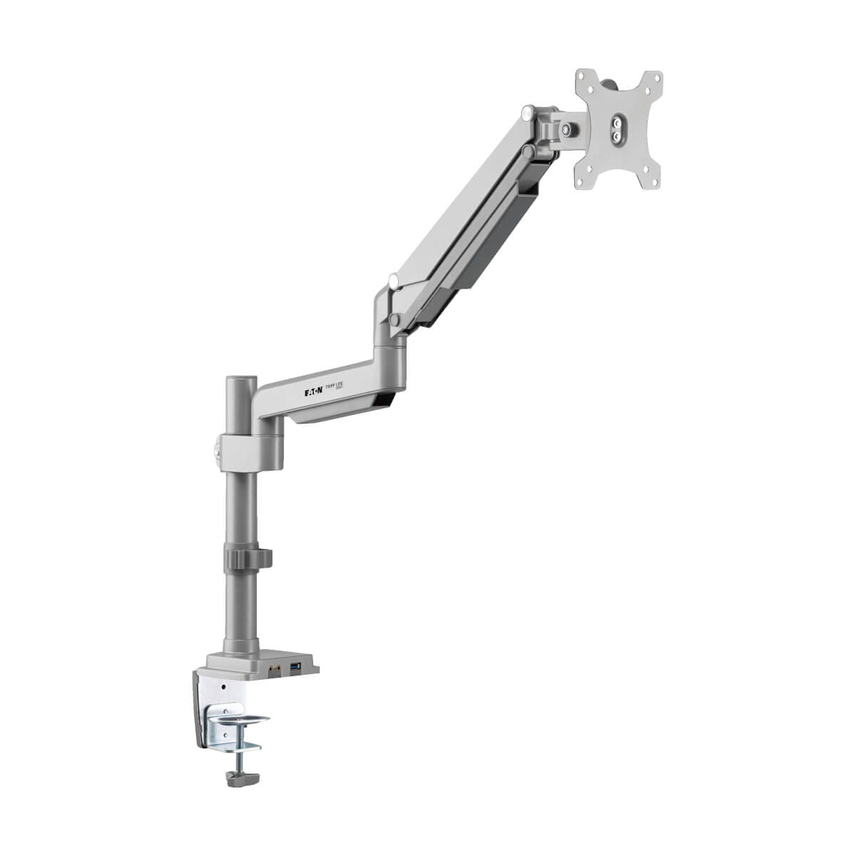 Tripp Eaton Tripp Lite Series Single-Display Flex-Arm Desktop Clamp for 17" to 32" Flat-Screen Displays - USB and Audio Ports, Aluminum - Befestigungskit - vollbeweglicher einstellbarer Arm - für Monitor - Aluminium, Stahl - Silber - Bildschirmgröße: 
