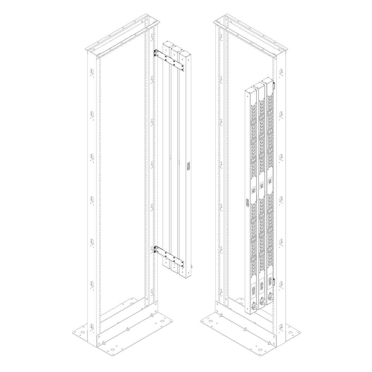 Eaton Tripp Lite Series PDU Mounting Bracket Accessory Kit 2-Post 4-Post Open Frame Rack
