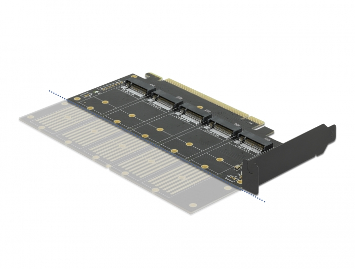 Delock PCI Express x16 Card to 5 x internal M.2