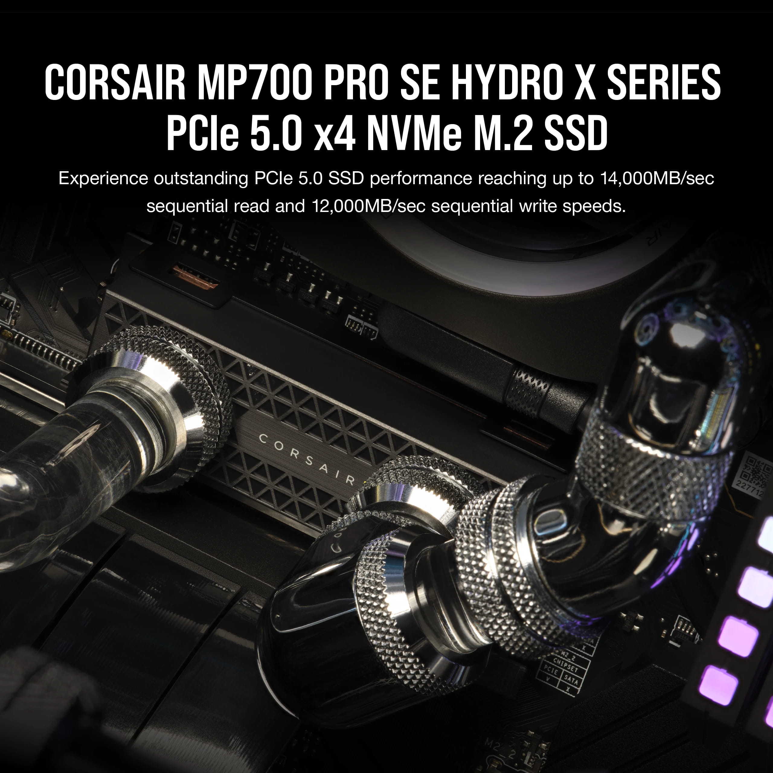 Corsair Hydro X Series MP700 PRO SE - SSD - 4 TB - intern - M.2 2280 - PCI Express 5.0 x4 (NVMe)