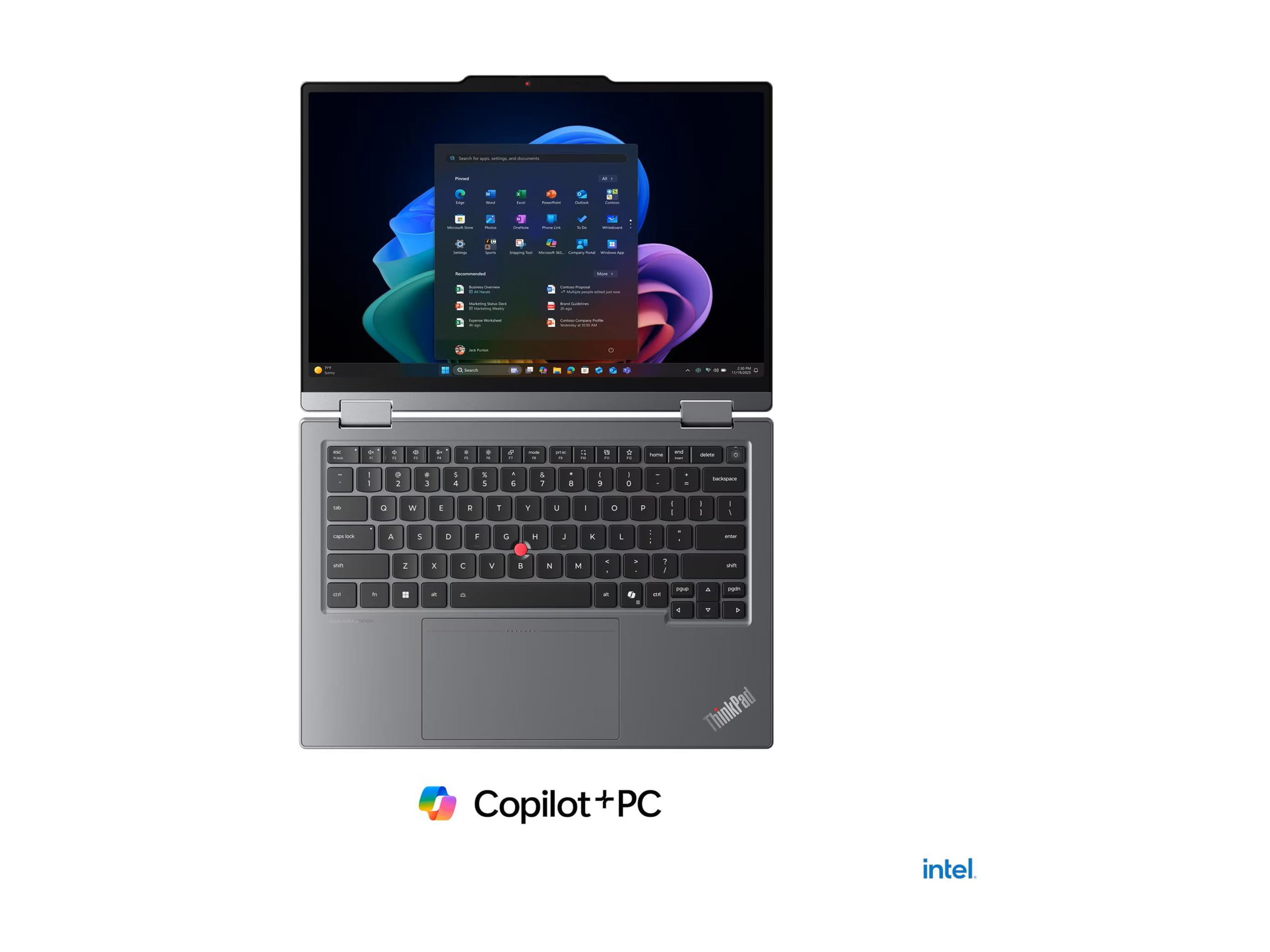 Lenovo ThinkPad X1 2-in-1 Gen 11 21V9 - Aura Edition - Flip-Design - Intel Core Ultra 7 355 / 2.3 GHz - Evo - Win 11 Pro - Intel Graphics - 32 GB RAM - 1 TB SSD, NVMe - 35.6 cm (14")