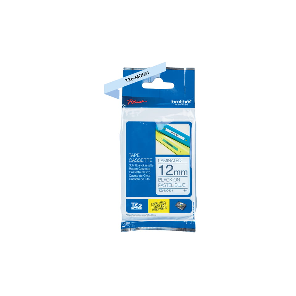 Brother TZe-MQ531 - Schwarz auf Pastellblau - Rolle (1,2 cm x 8 m)