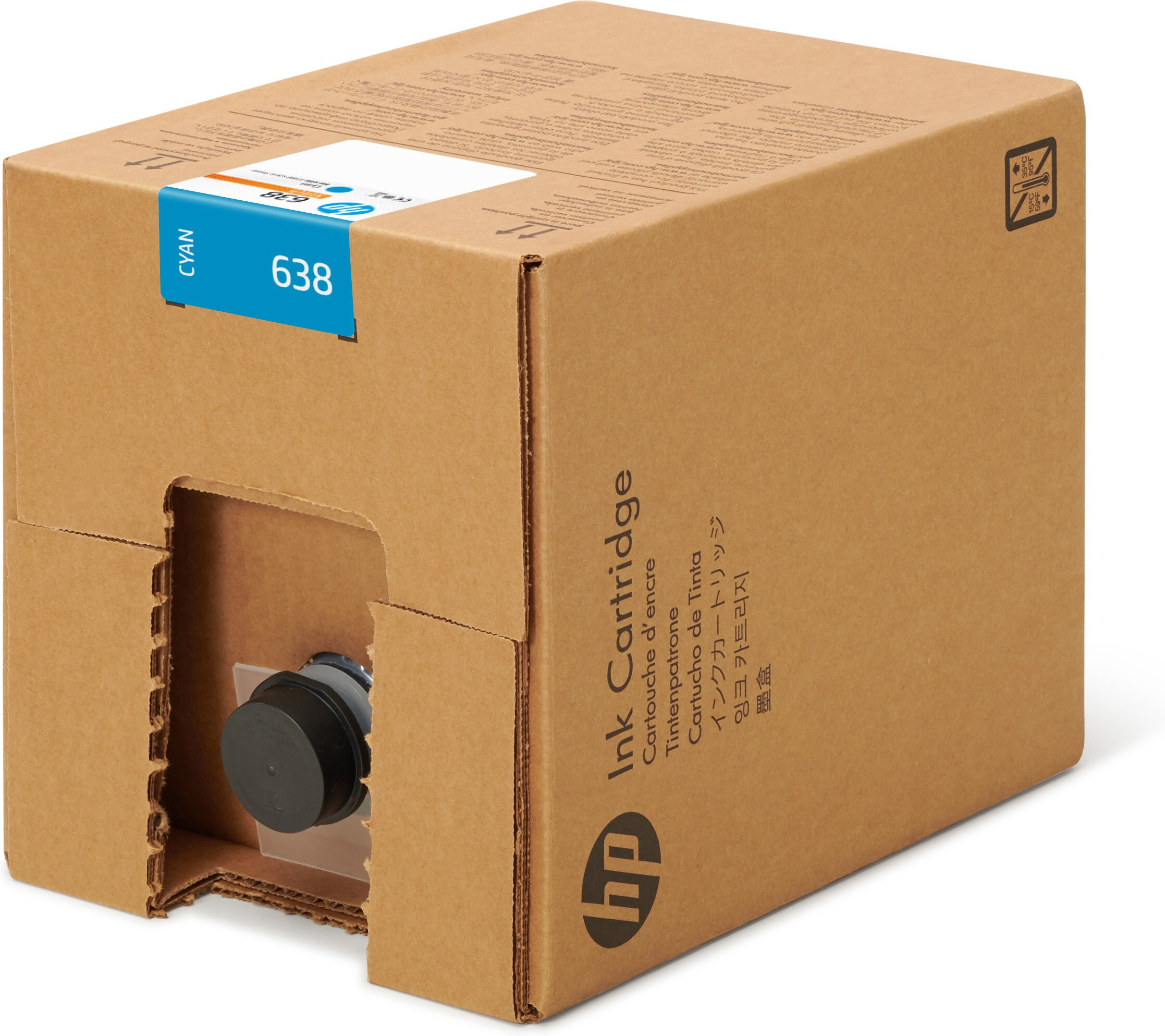 HP 638 Cyan Stitch Druckerpatrone für Dye-Sublimationsdruck, 10 l, HP Stitch S1000 Drucker, Thermal Inkjet, Cyan, Haus, Homeoffice, Vereinigte Staaten, Singapur, Puerto Rico, 244,5 mm