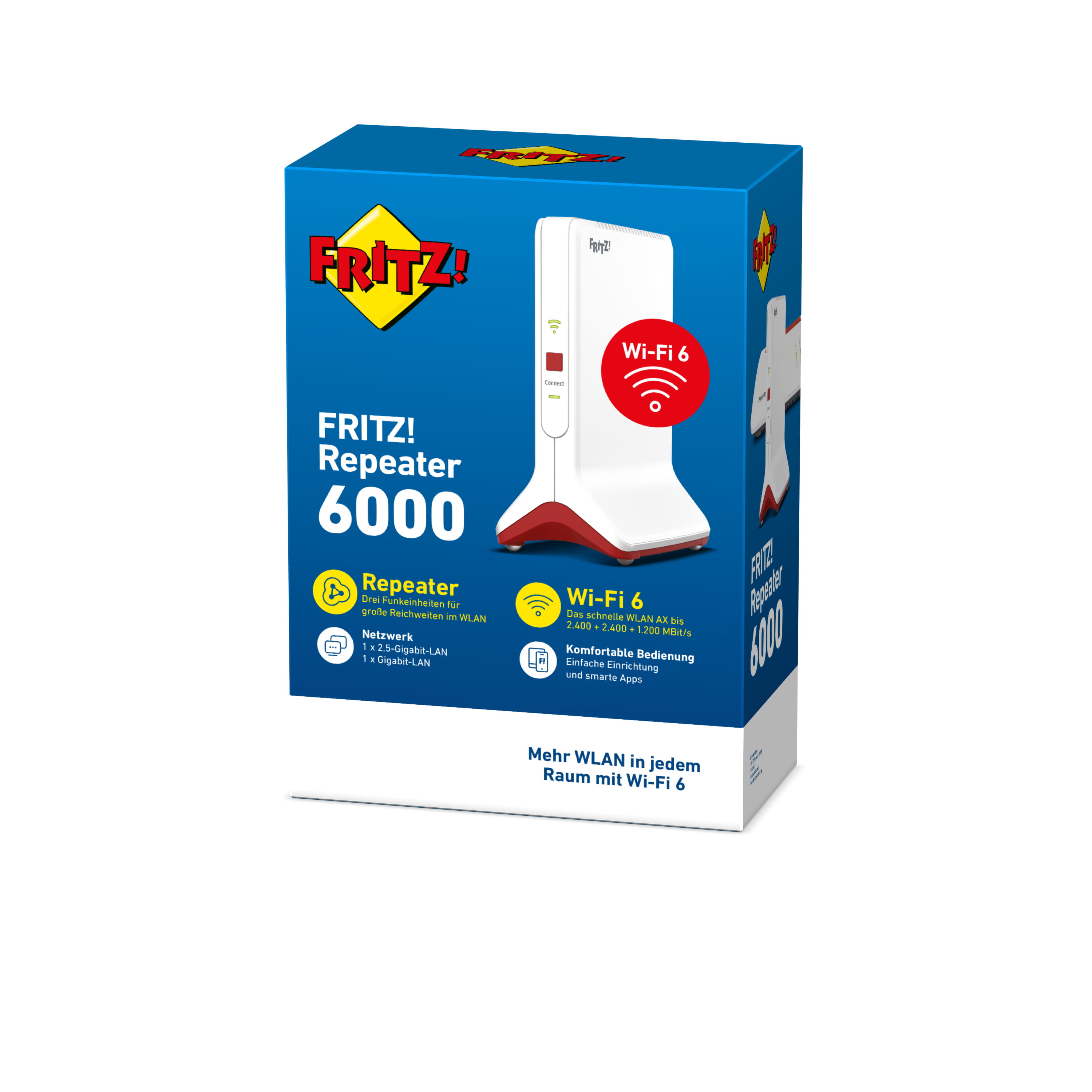 AVM FRITZ! Repeater 6000 - Wi-Fi-Range-Extender - Wi-Fi 6 - 2,4 GHz (1 Band)