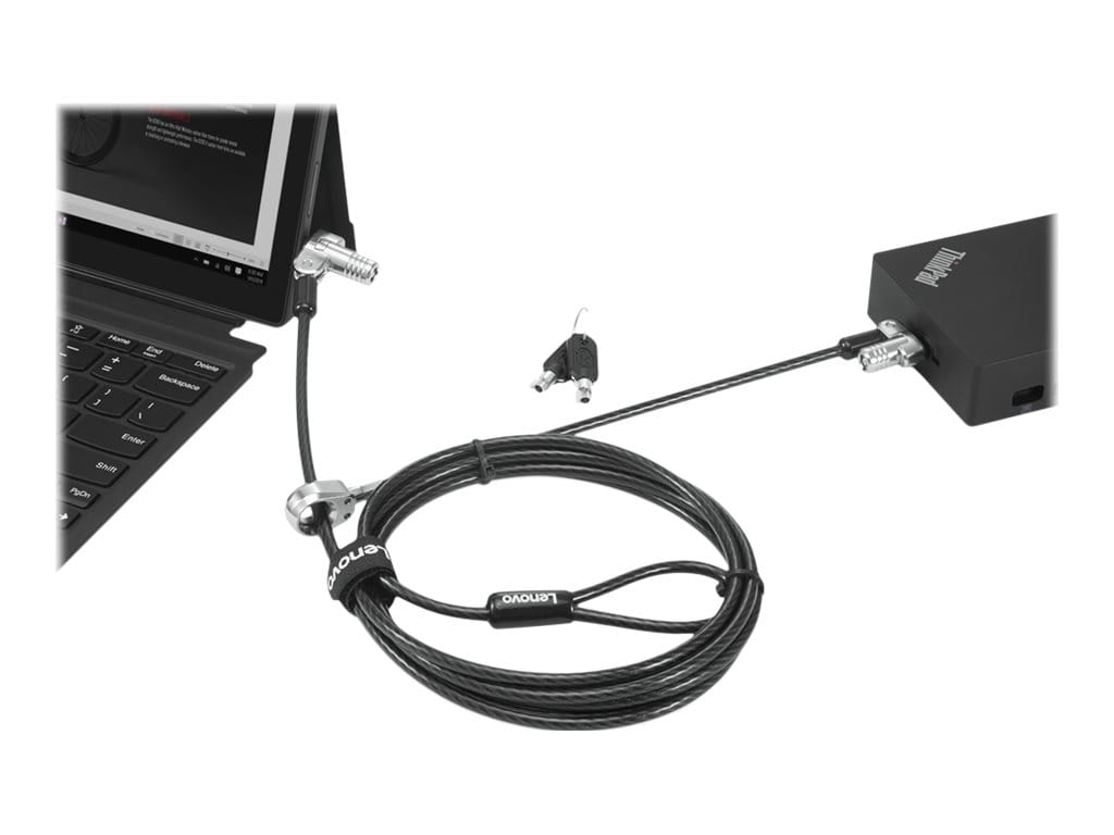 Lenovo 4XE1B81918, 1,8 m, Kensington, Schlüssel, Karbonstahl, Kunststoff, Schwarz