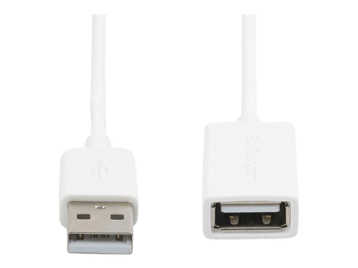 StarTech.com 1m USB 2.0 Verlängerungskabel A auf A - Stecker/Buchse - Weiß - USB A (St)