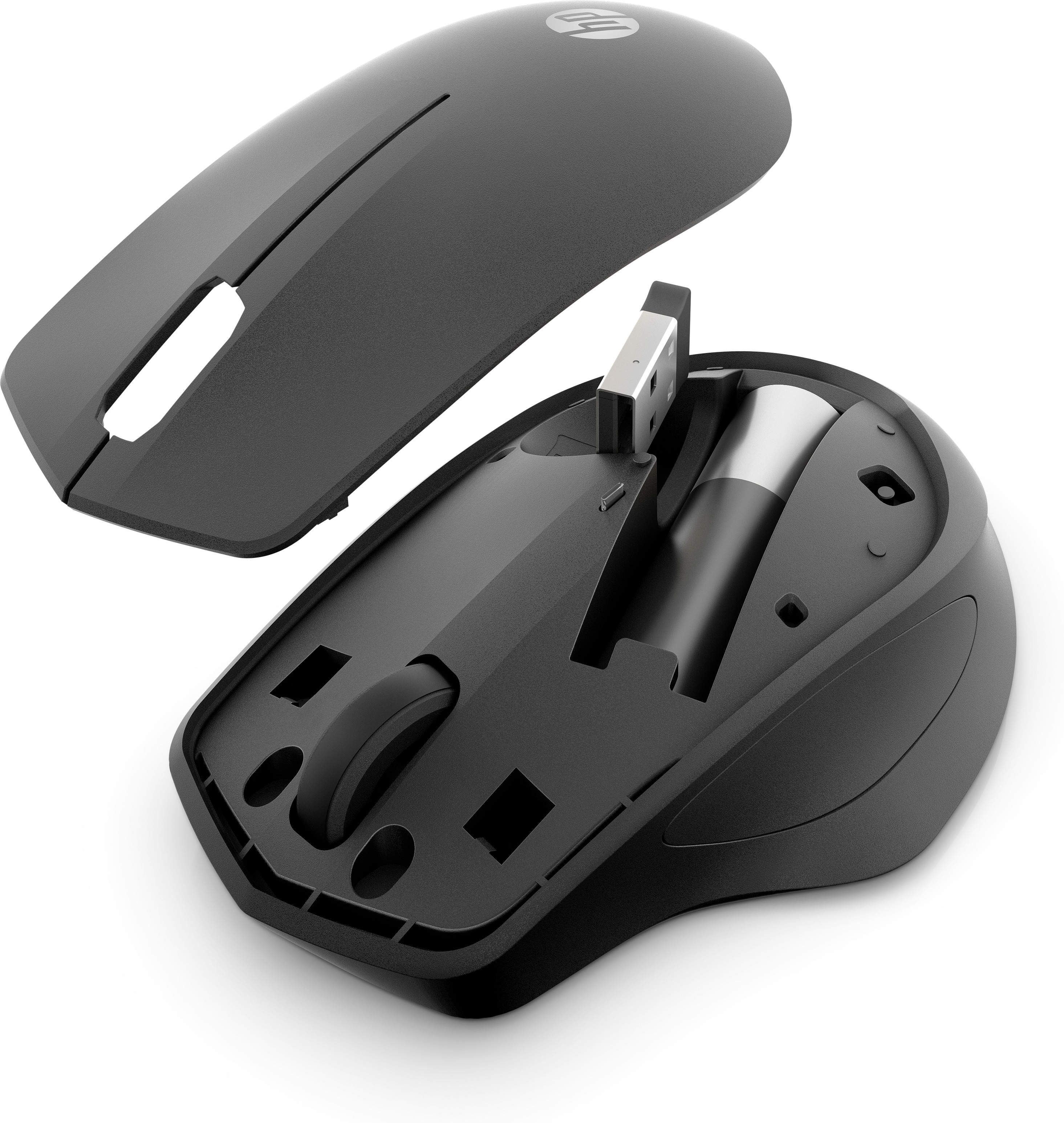 HP Silent 280M - Maus - kabellos - kabelloser Empfänger (USB)