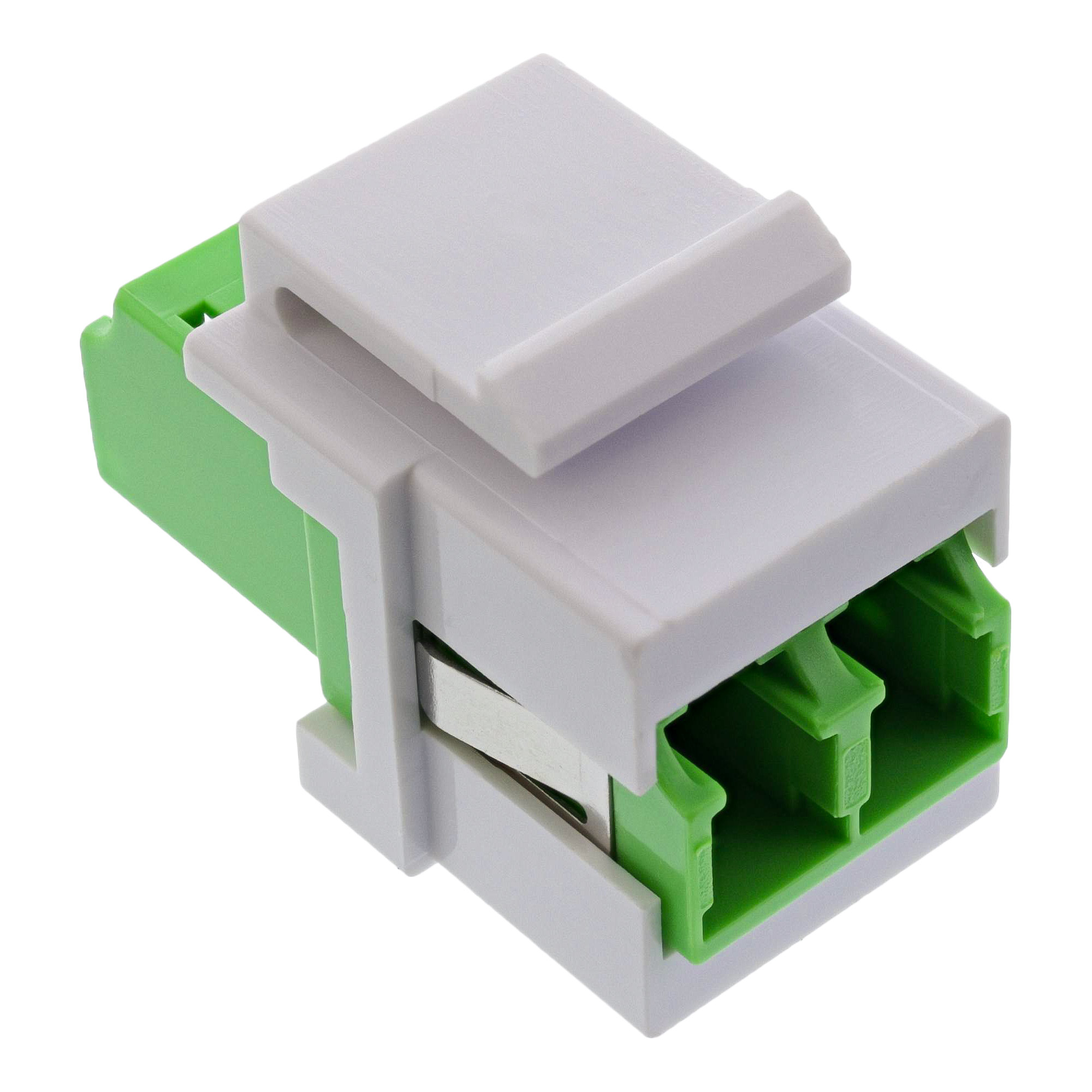 InLine LWL Keystone Snap-in Kupplung weiß - Duplex LC/LC - single - grün
