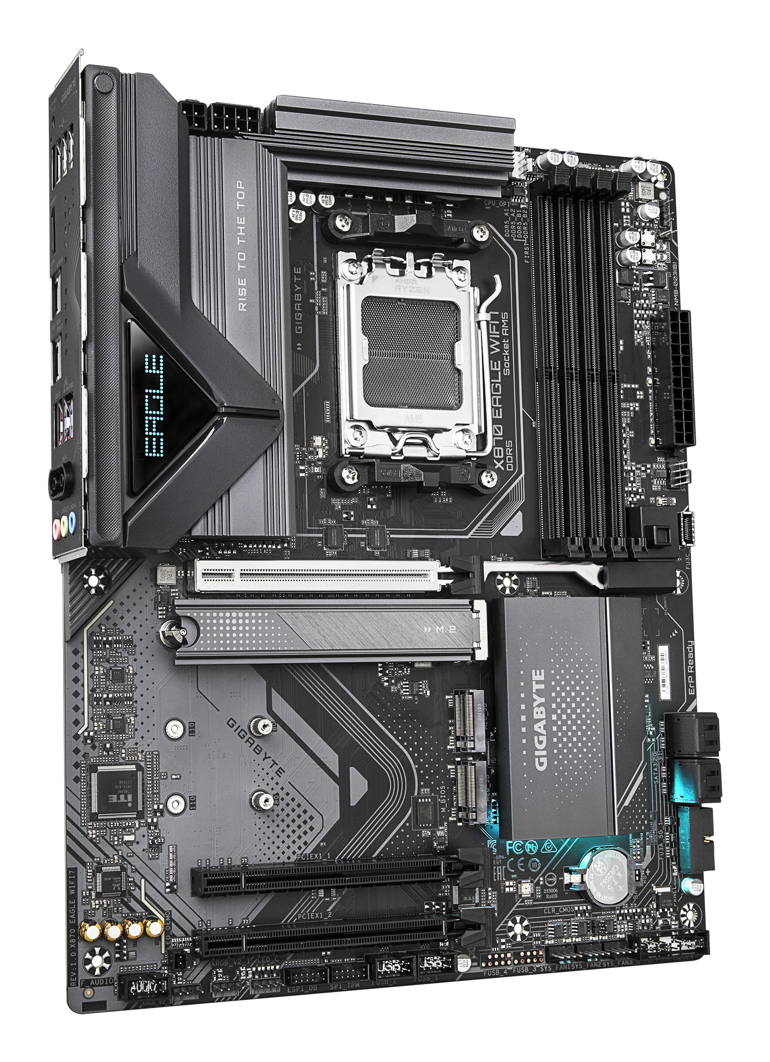Gigabyte X870 EAGLE WIFI7 - Motherboard - ATX - Socket AM5 - AMD X870 Chipsatz - USB-C 3.2 Gen 2x2, USB4, USB 3.2 Gen 1, USB 3.2 Gen 2 - 2.5 Gigabit LAN, Bluetooth, Wi-Fi 7 - Onboard-Grafik (CPU erforderlich)