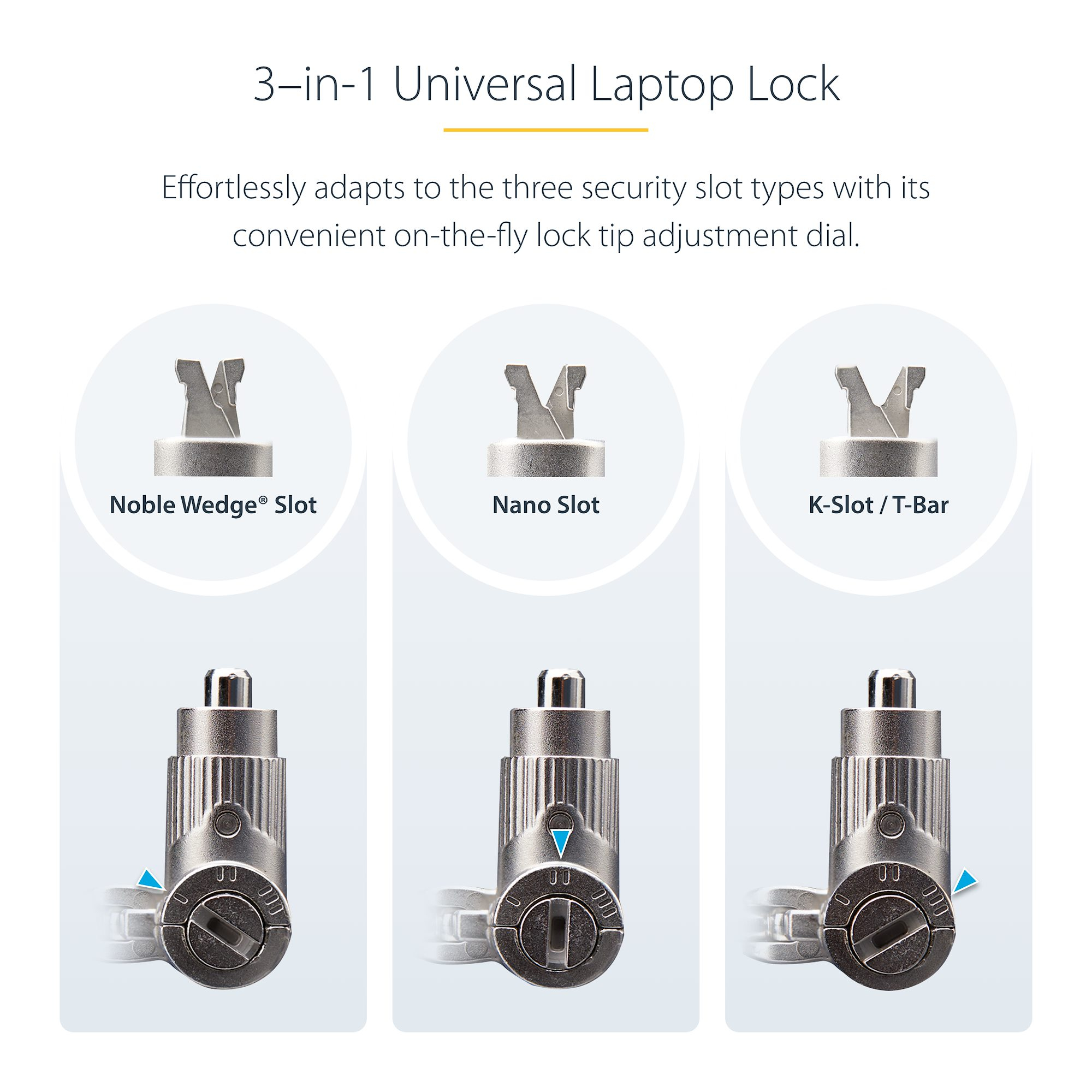 StarTech.com 3-in-1 Laptop Lock Compatible w/Noble
