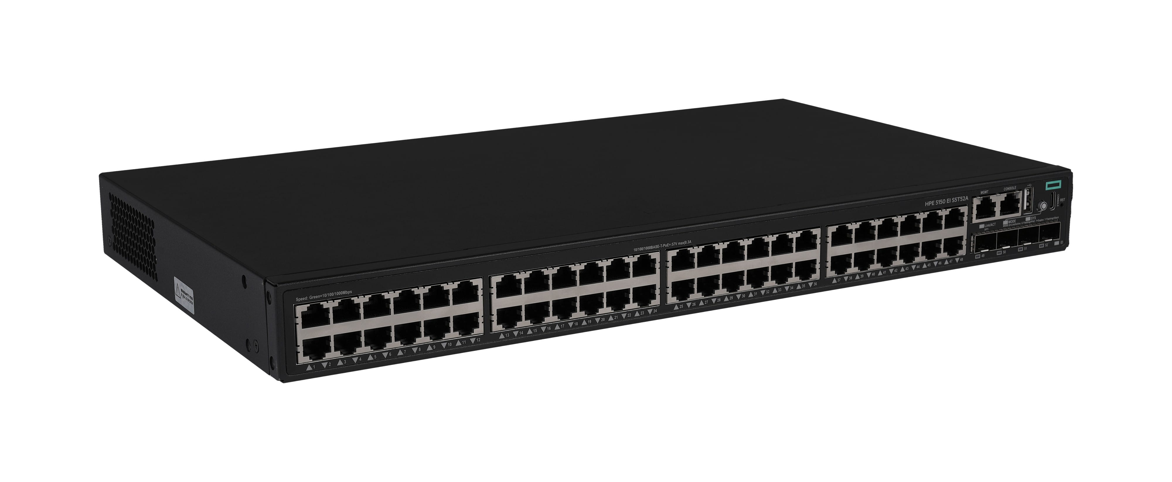HPE Networking Comware 5150EI 48p 10M/100M/1G PoE+ 4p SFP+ 1G/10G Switch - Switch - L3 - managed - 48 x 10/100/1000Base-T (PoE+)