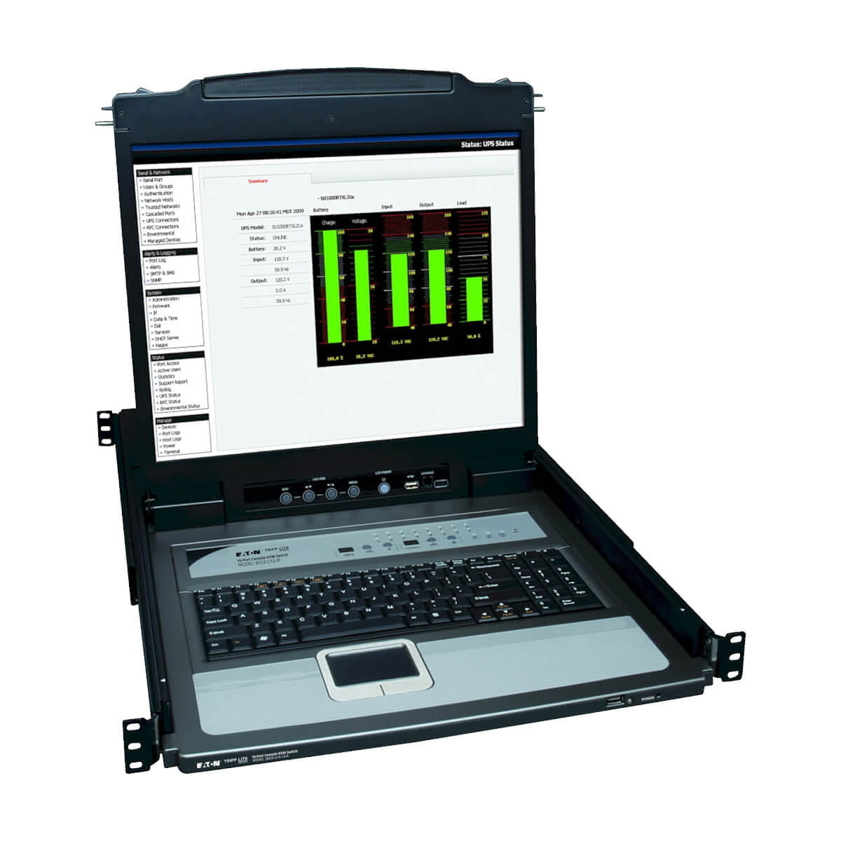 Tripp Eaton Tripp Lite Series 16-Port Rack Console KVM Switch 19" LCD PS2/USB Cables 1U - KVM-Konsole mit KVM-Switch - 16 Anschlüsse - 48.3 cm (19")
