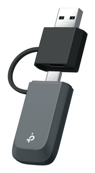 TP-LINK ARCHER TBE230U, Kabelgebunden, USB Type-A/USB Type-C, Ethernet, Wi-Fi 7 (802.11be), 2882 Mbit/s, Schwarz, Grau