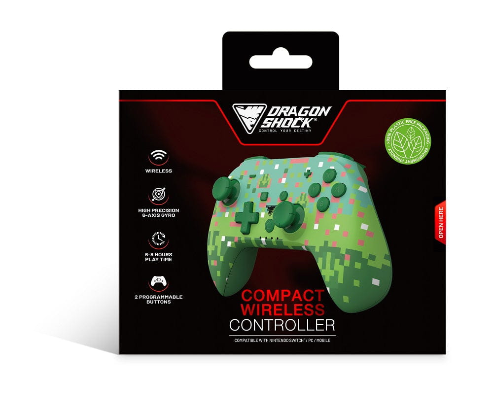 DragonShock PopTop, Gamepad, Nintendo Switch, PC, D-Pad, Home button, Turbo-Taste, Reset-Taste, Schaltfläche Start, Analog / Digital, Kabellos, Bluetooth