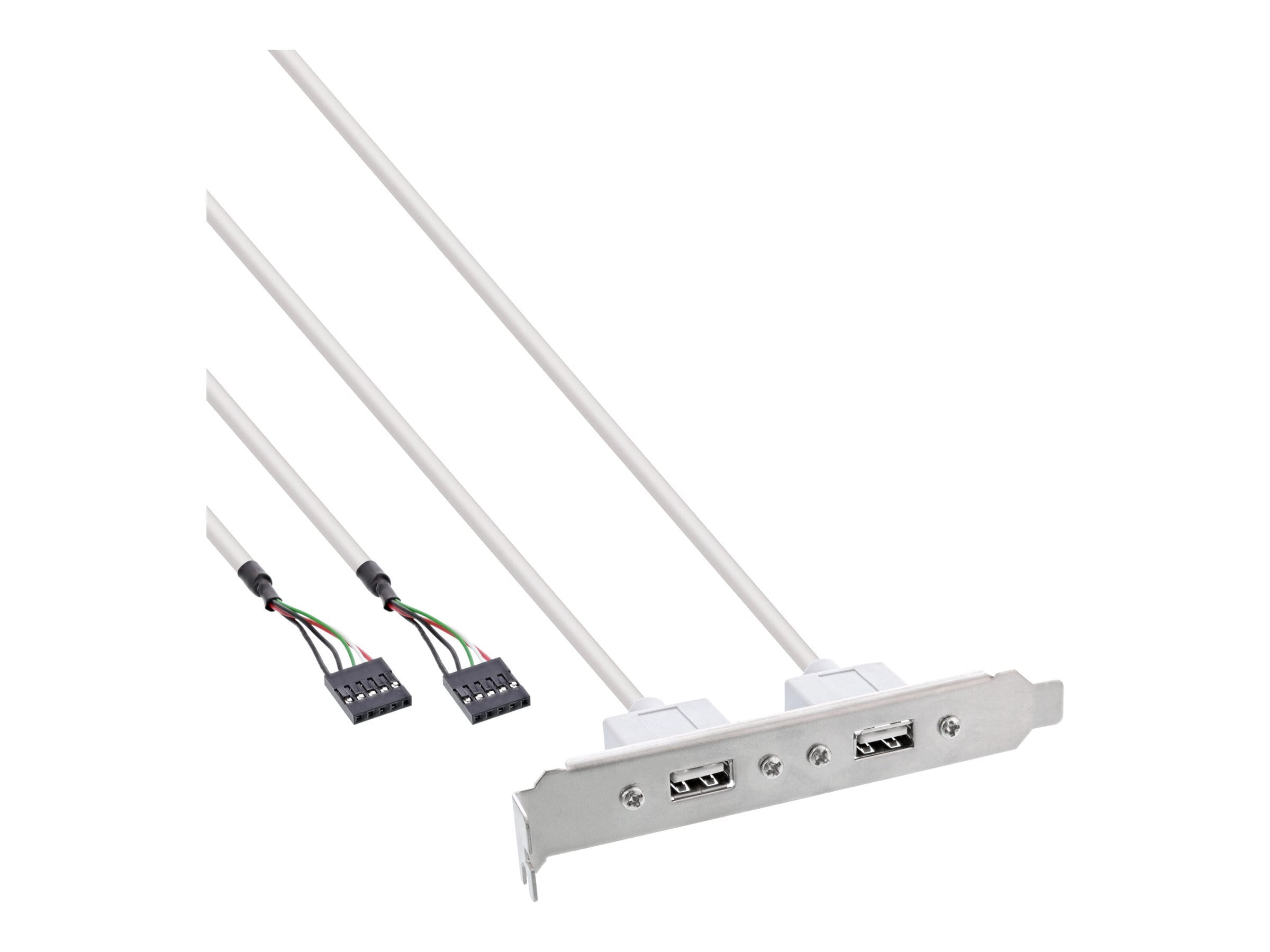 InLine Slotblech USB 2.0 - 2x USB Buchse auf 2x 5pol Pfostenverbinder - 0,3m