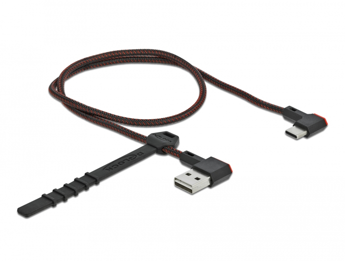 Delock Easy - USB-Kabel - USB (M) links/rechts abgewinkelt, umkehrbar zu 24 pin USB-C (M) Delock Easy - USB-Kabel - USB (M) links/rechts abgewinkelt, umkehrbar zu 24 pin USB-C (M)