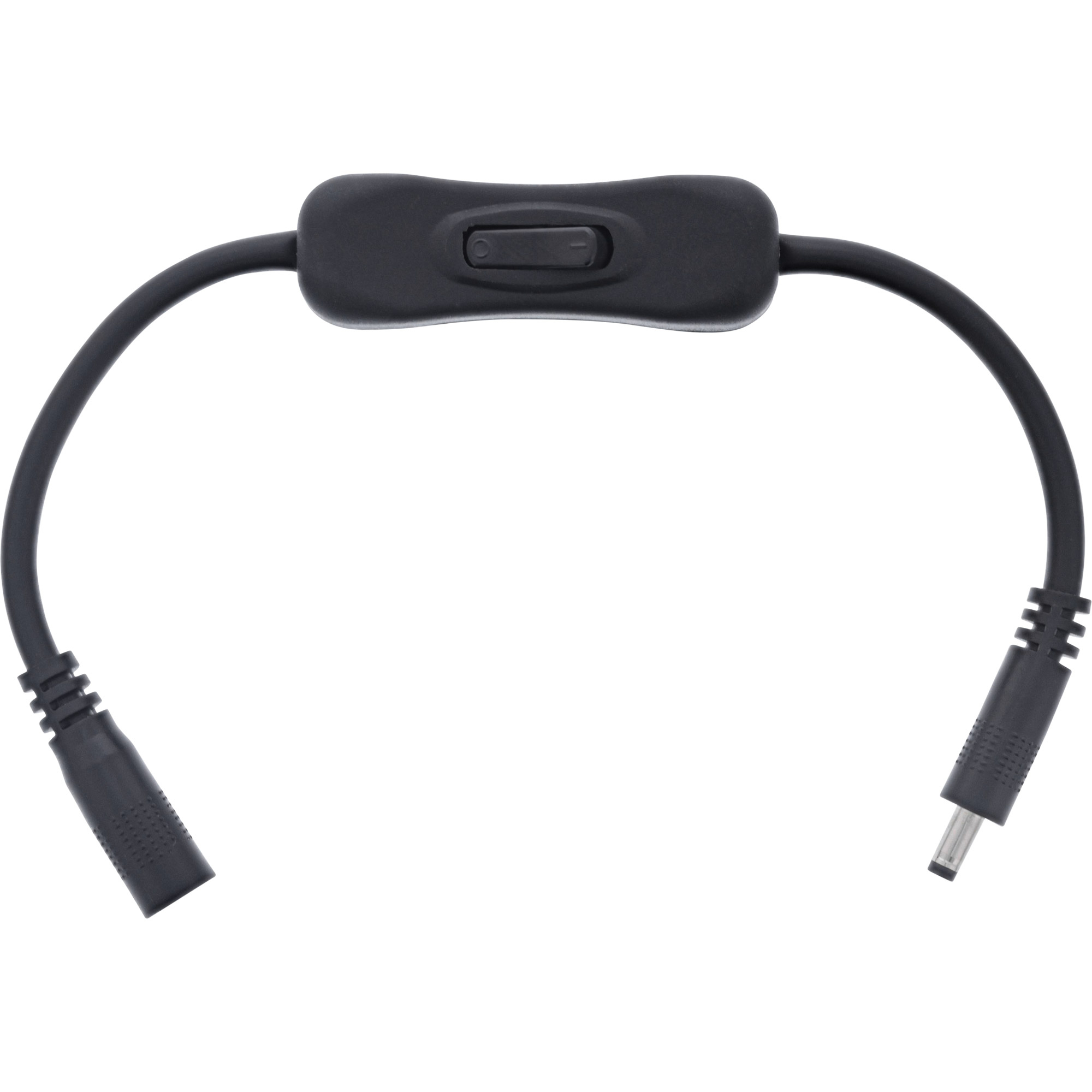 InLine DC Kabel mit Schalter - DC ST/BU 4,0x1,7mm - AWG 18 - schwarz - 0,20m