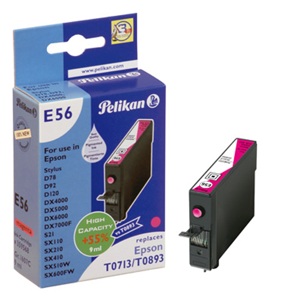 Pelikan E56 - 9 ml - Magenta - kompatibel - Tintenpatrone (Alternative zu: Epson T0713)