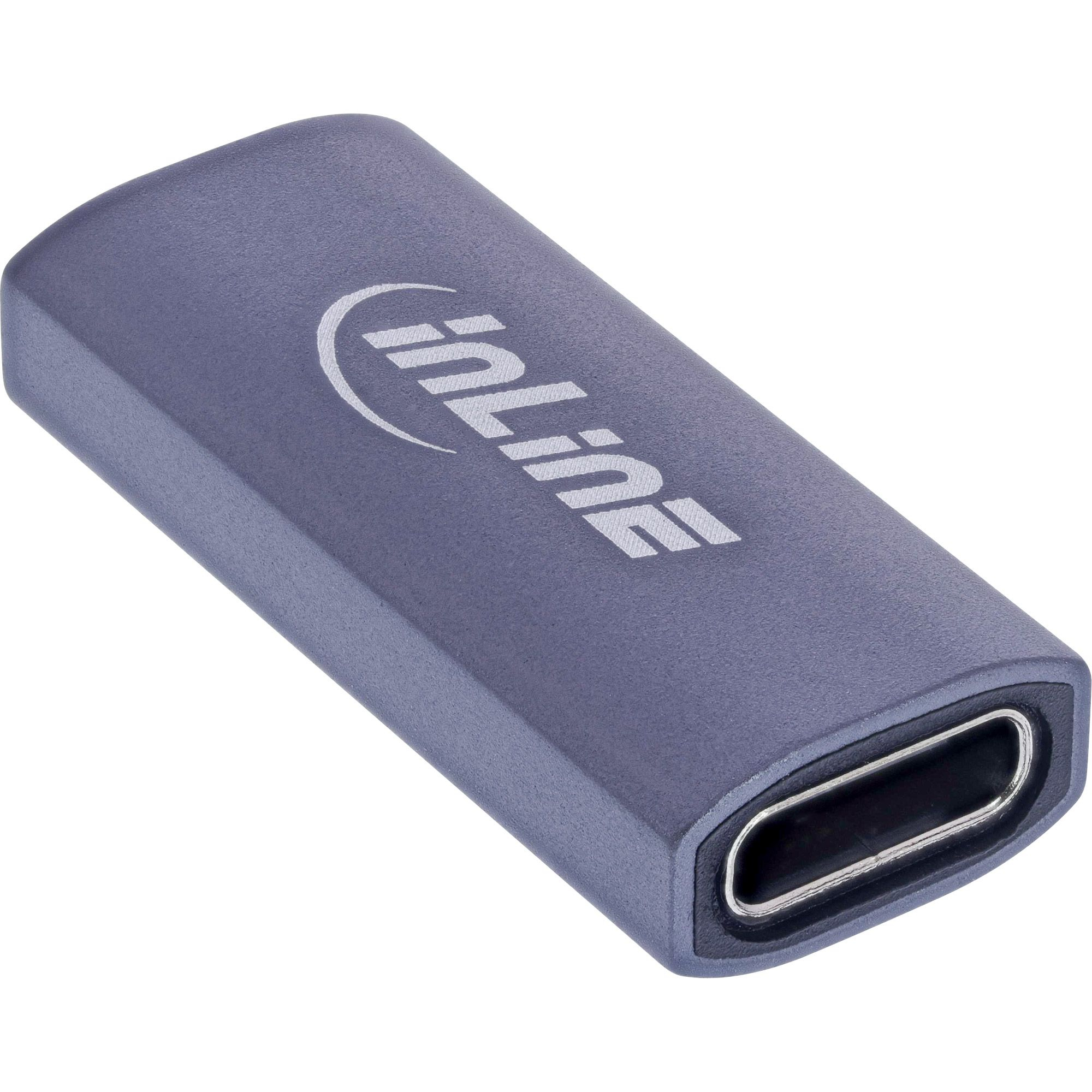 InLine USB4 Adapter - USB-C Buchse/Buchse - Aluminium - grau