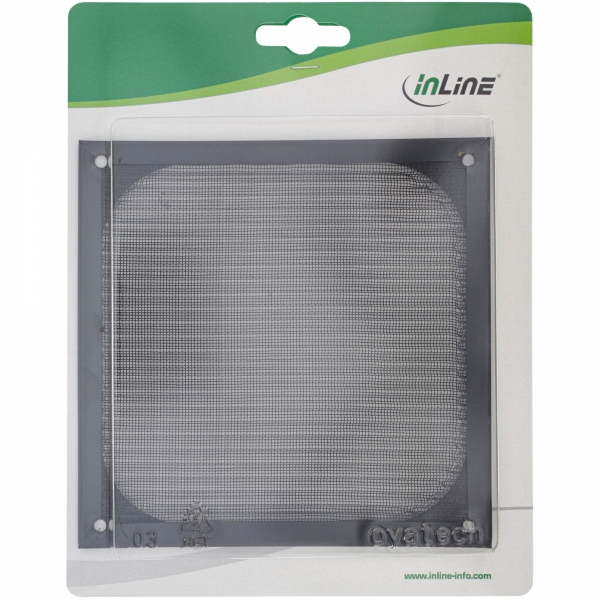 InLine Lüftergitter - Aluminium Filter - 140x140mm - schwarz