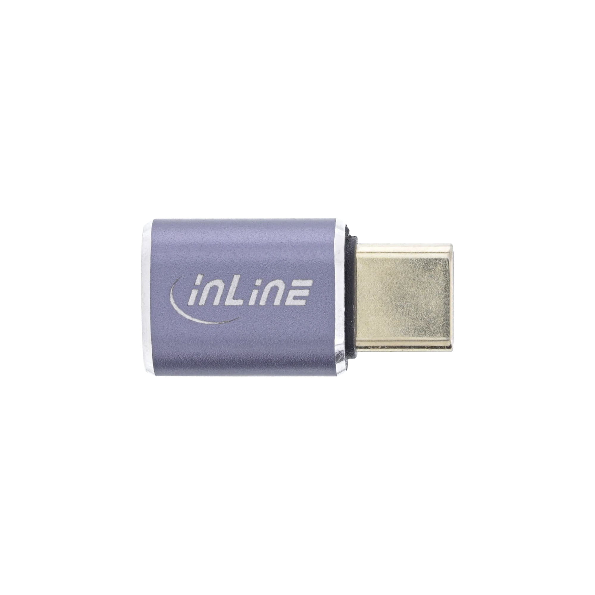 InLine USB4 Adapter - USB-C Stecker/Buchse - Aluminium - grau